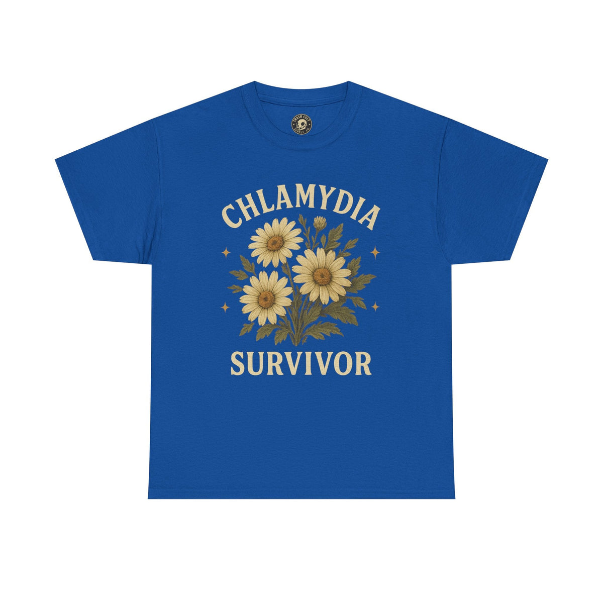 Chlamydia Survivor Vintage Floral Tee – Funny Bold Statement Shirt – Gildan 5000 Unisex Heavy Cotton