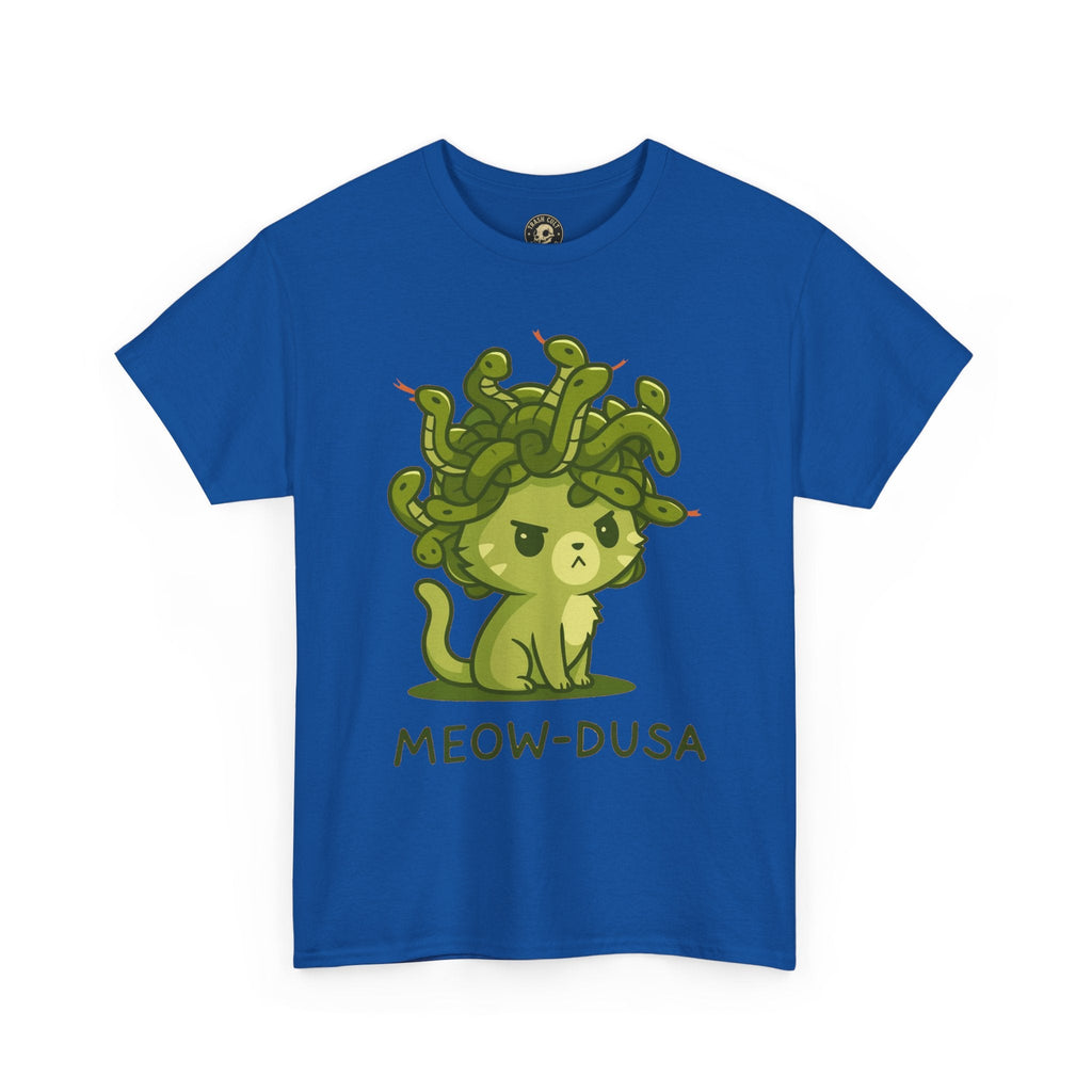 Meow-dusa Funny Cat Medusa T-Shirt – Gildan 5000 Heavy Cotton Tee