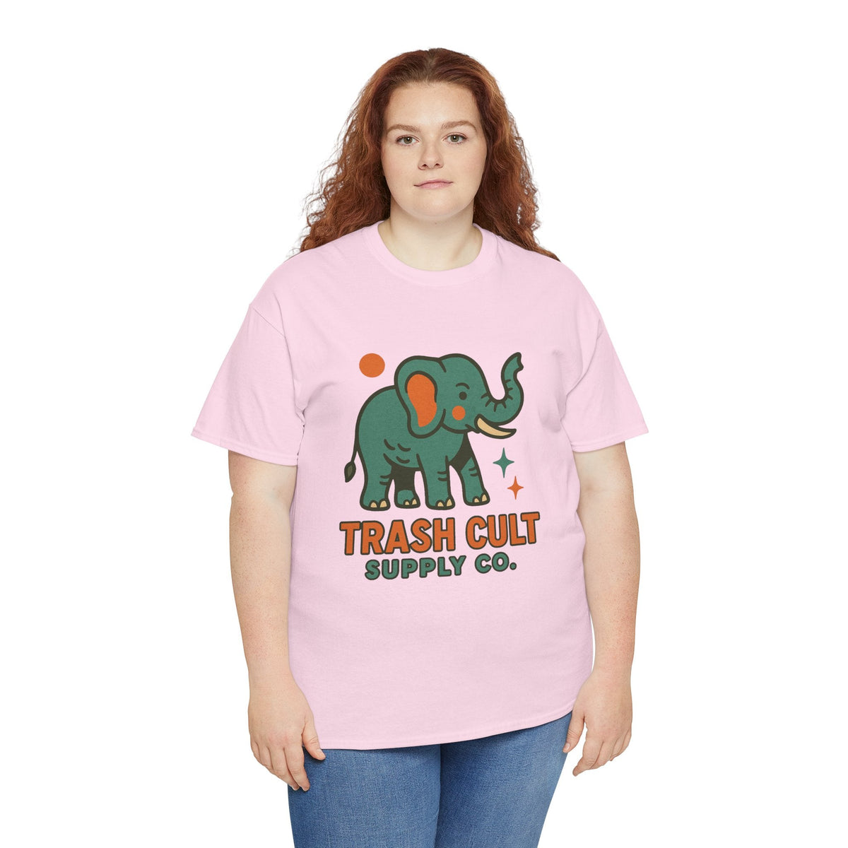 Trash Cult Elephant Unisex Heavy Cotton Tee, Eco-Friendly Shirt, Cool Casual Tee, Gift for Animal Lovers, Vintage Style T-Shirt
