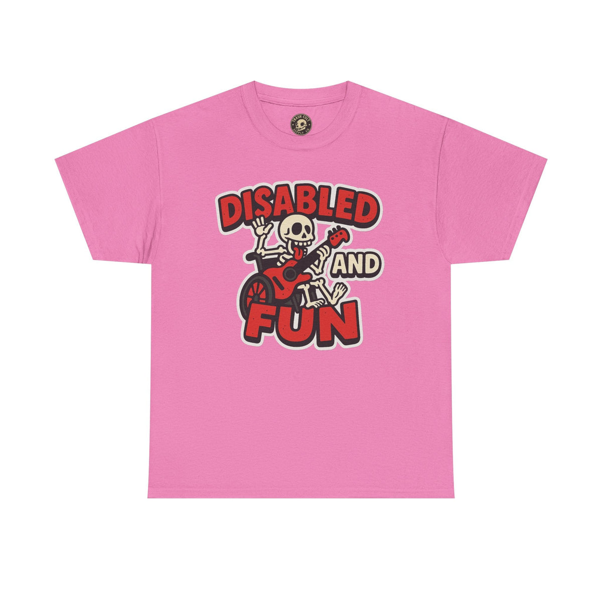 Disabled and Fun Unisex Heavy Cotton Tee, Casual Shirt, Gift for Friends, Music Lovers Gift, Fun T-Shirt, Halloween Wear, Everyday Comfort