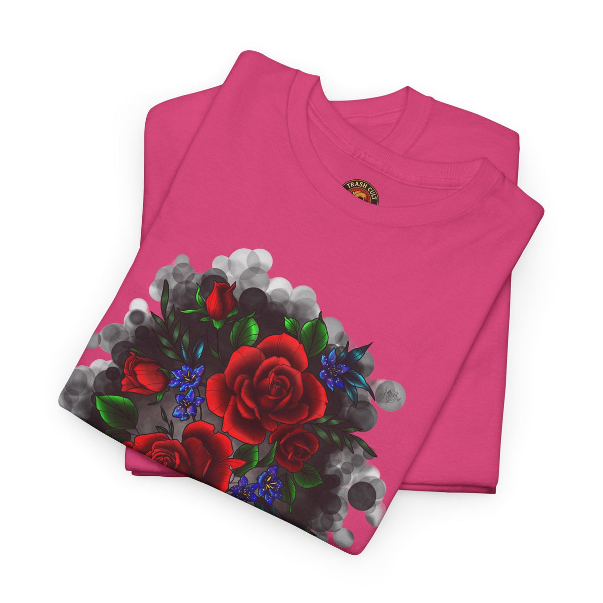 Floral Smoke Tattoo T-Shirt – Lara Davenport x Trash Cult Supply Co. Collab (Gildan 5000)