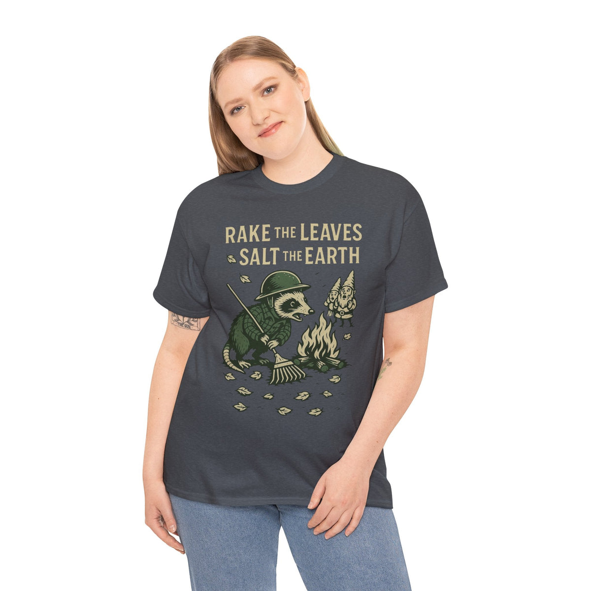 Rake the Leaves Salt the Earth Shirt – Possum Yard Warfare Tee – Fall of Humanity Collection – Trash Cult Supply Co.