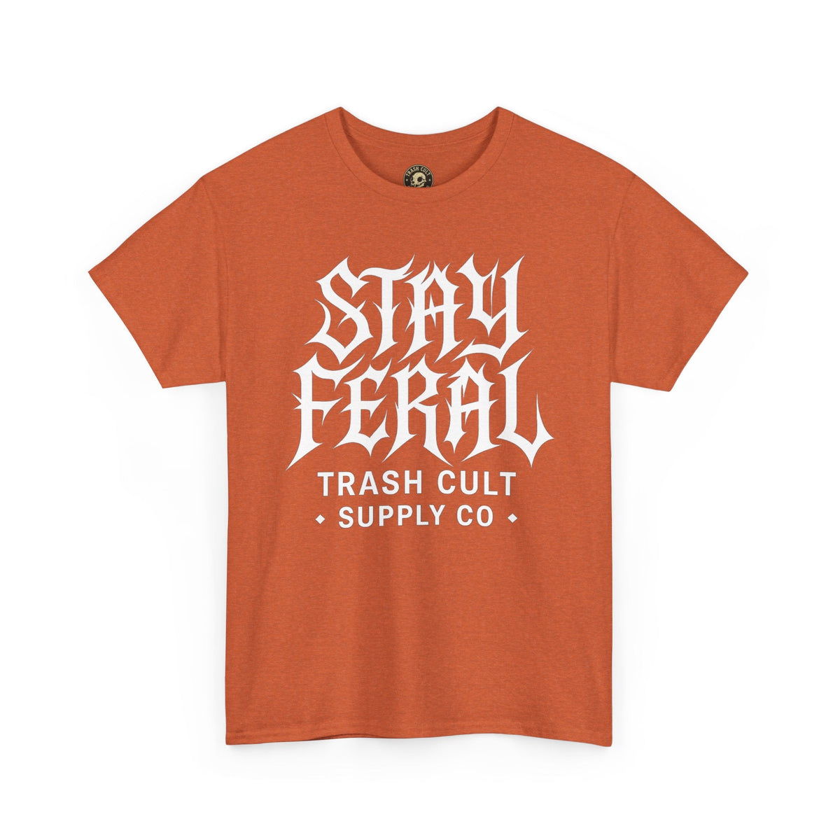 Unisex Heavy Cotton Tee - Stay Feral Graphic Tee, Streetwear Shirt, Gift for Wild Spirits, Eco-Friendly Casualwear, Summer Fashion