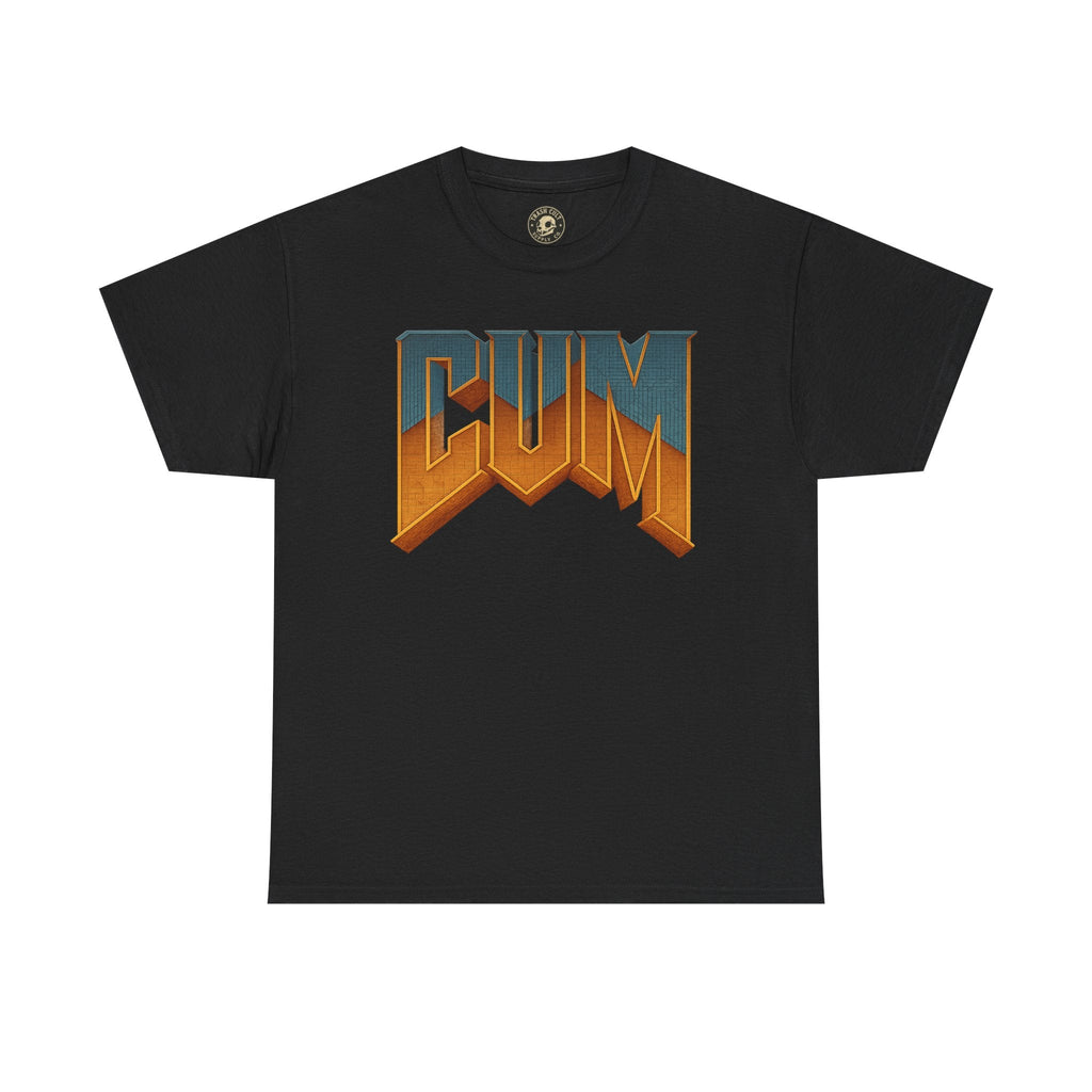 CUM Parody Metal Logo Shirt – Doom-Inspired Retro Gamer Tee on Gildan 5000
