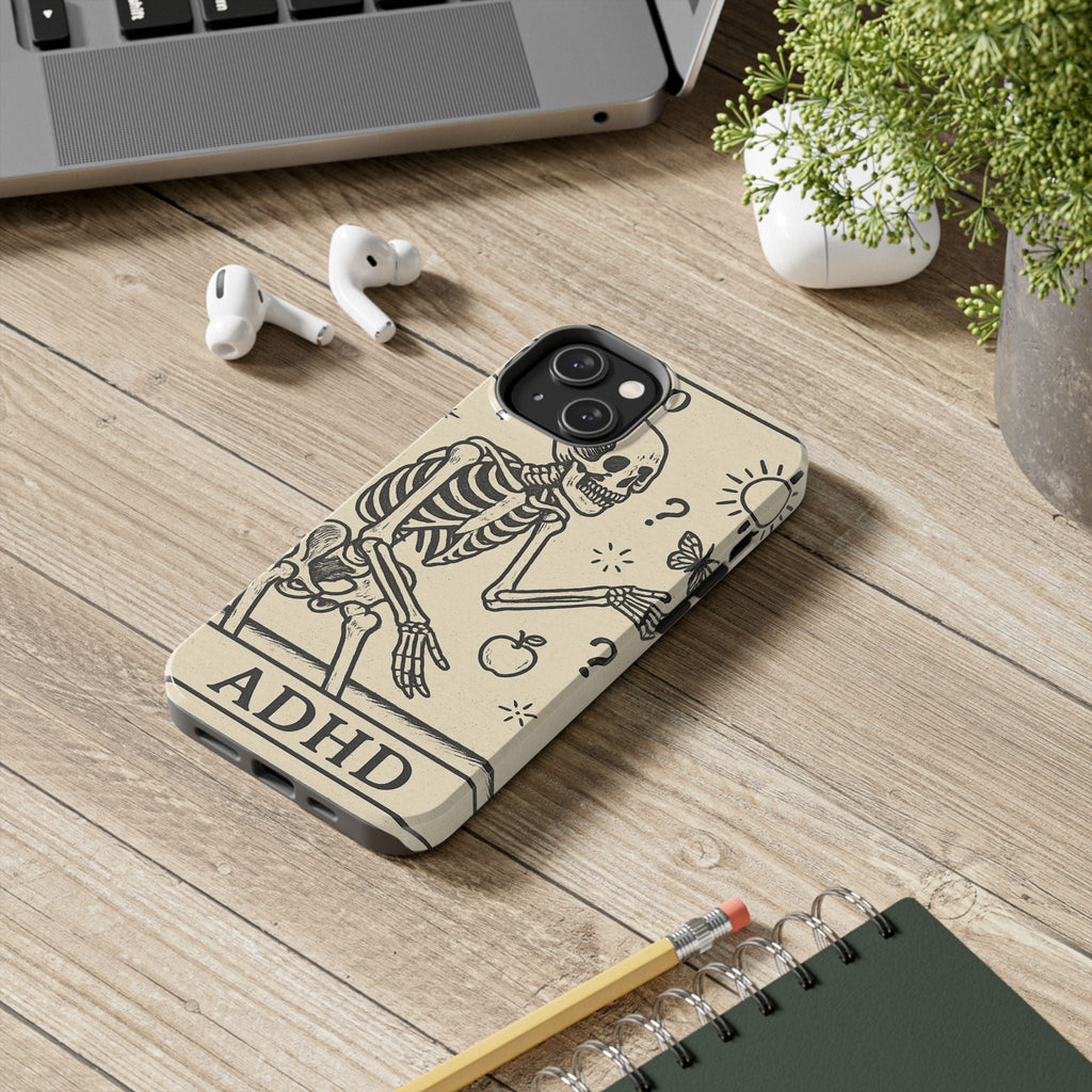 Skeleton ADHD Phone Cases, Unique Phone Cover, Funny ADHD Gift, Quirky Skeleton Design, Cool Accessories for Everyone