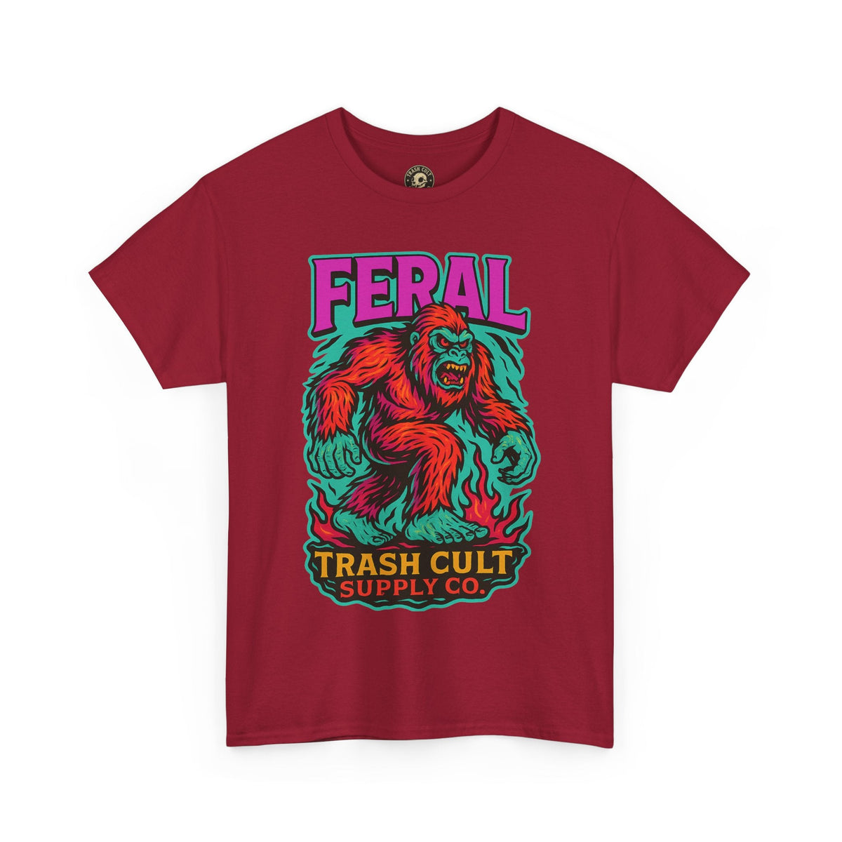 FERAL Bigfoot Shirt – Trashcore Bold Colors | Trash Cult Supply Co | Gildan 5000 Tee