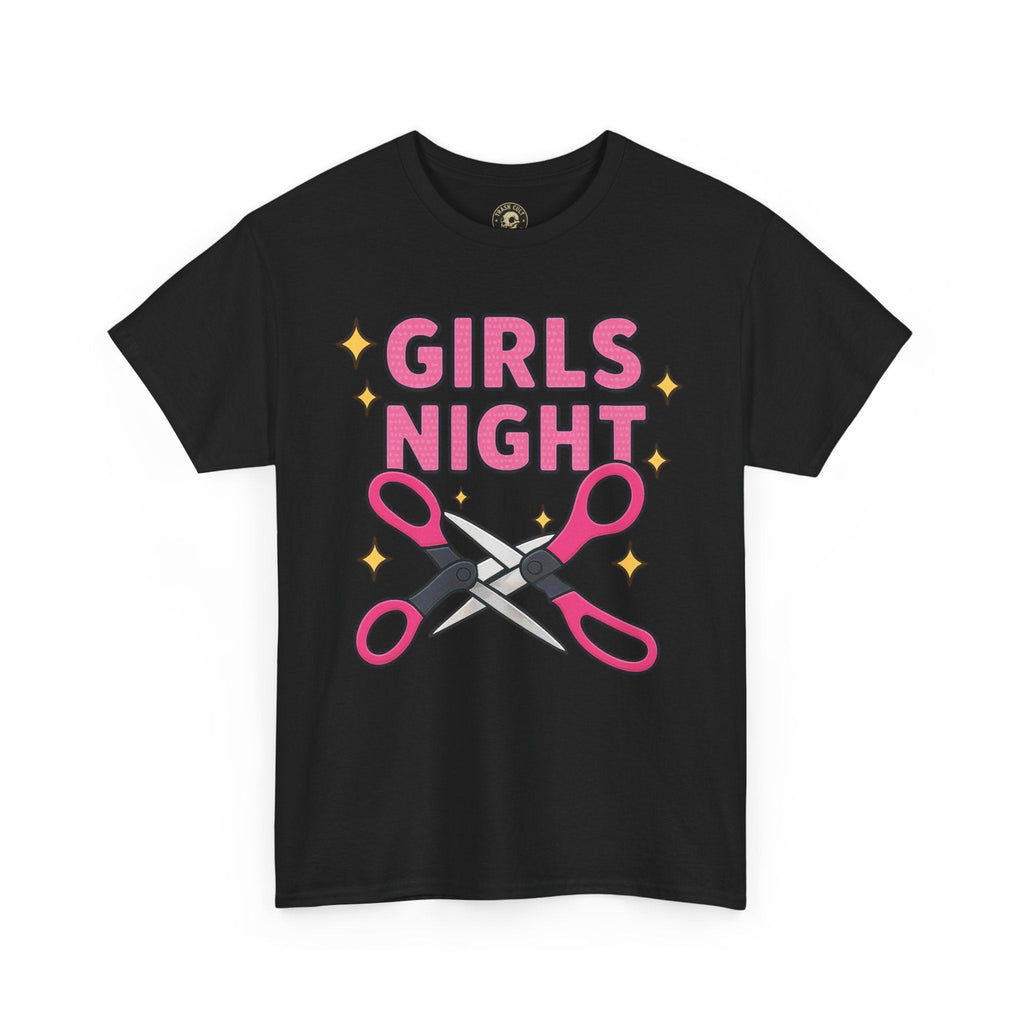 Funny Girls Night Shirt – Lesbian Humor Tee – Pink Scissors Graphic on Gildan 5000