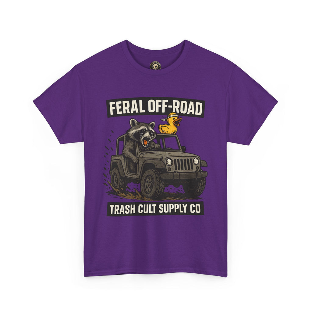 Feral Off-Road Raccoon Jeep Shirt – Mud Slinging Chaos | Trash Cult Supply Co | Gildan 5000 Tee