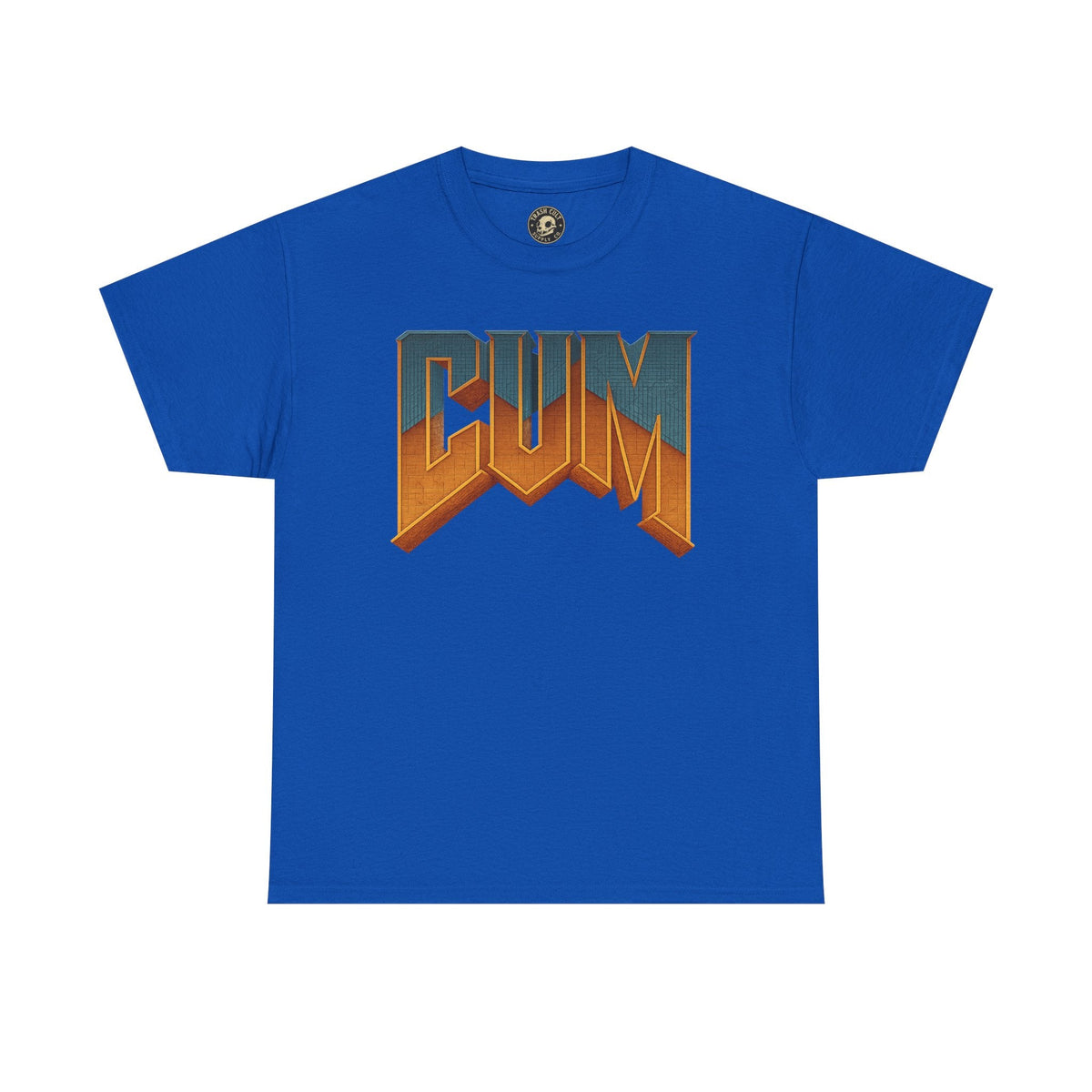 CUM Parody Metal Logo Shirt – Doom-Inspired Retro Gamer Tee on Gildan 5000