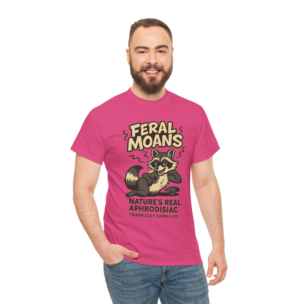 Feral Moans Unisex Heavy Cotton Tee, Funny Graphic Tee, Animal Lover Shirt, Casual Wear, Gift for Nature Enthusiasts