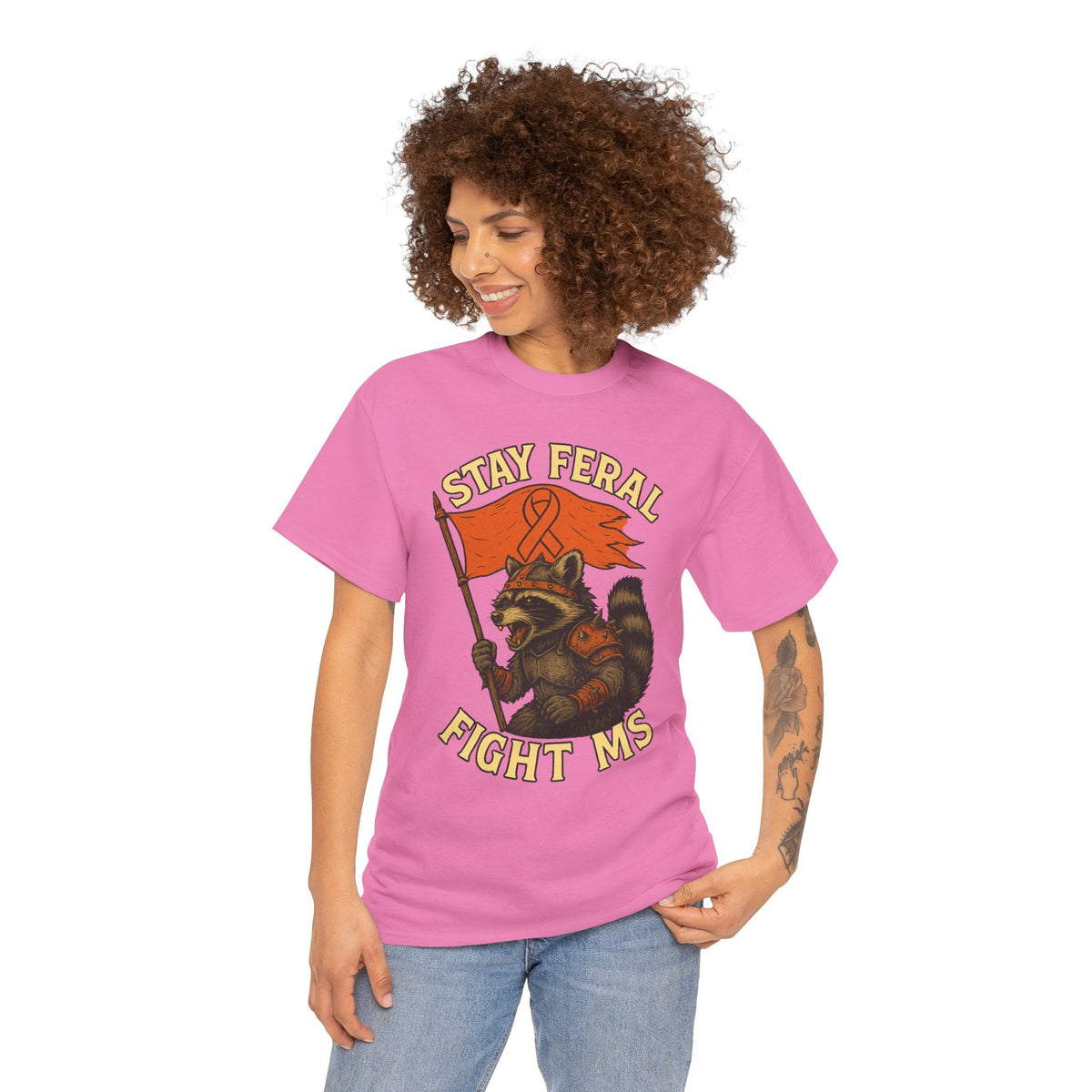 Stay Feral Fight MS Raccoon warrior shirt