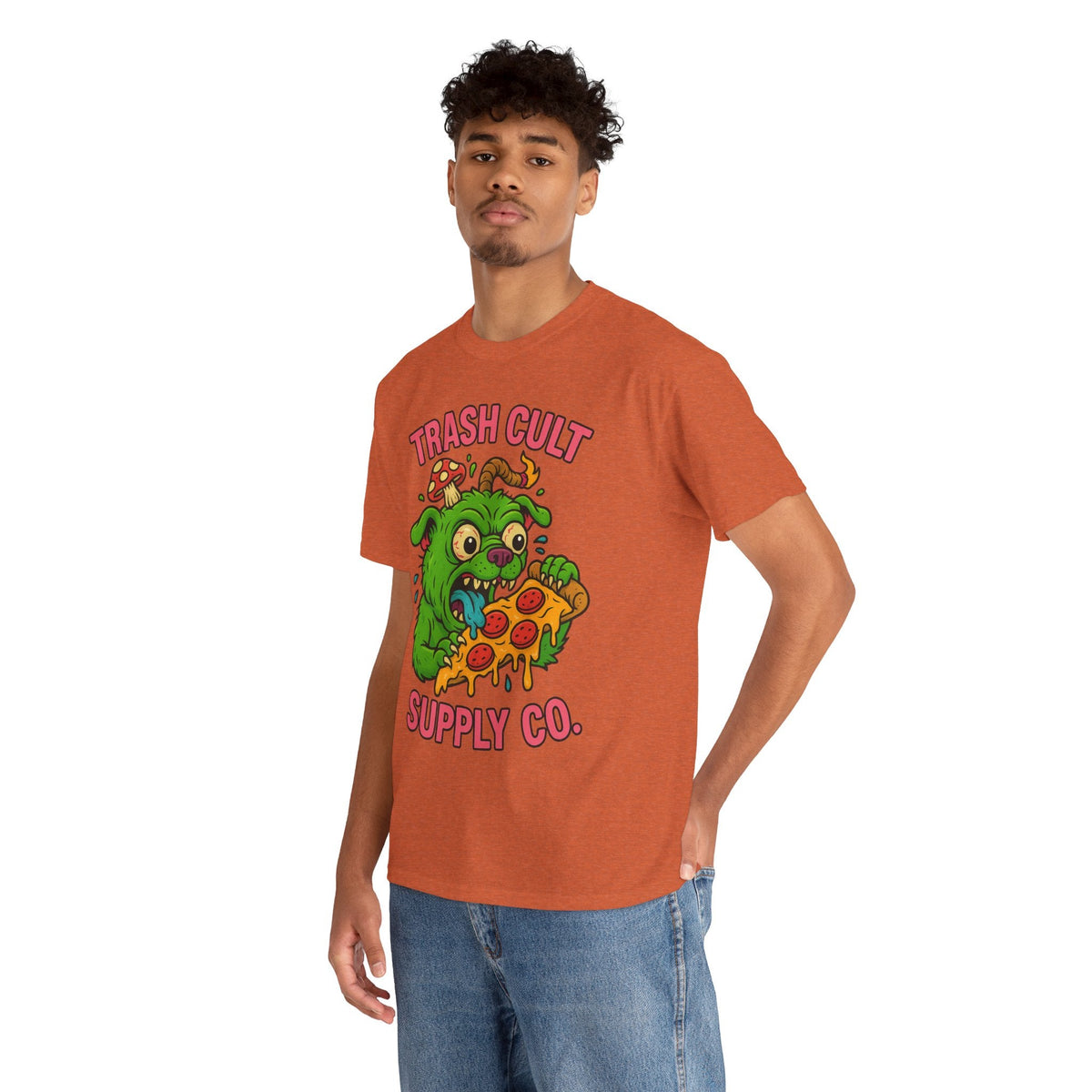 Feral Pizza Monster Shirt – Trash Cult Supply Co | Gildan 5000 Graphic Tee