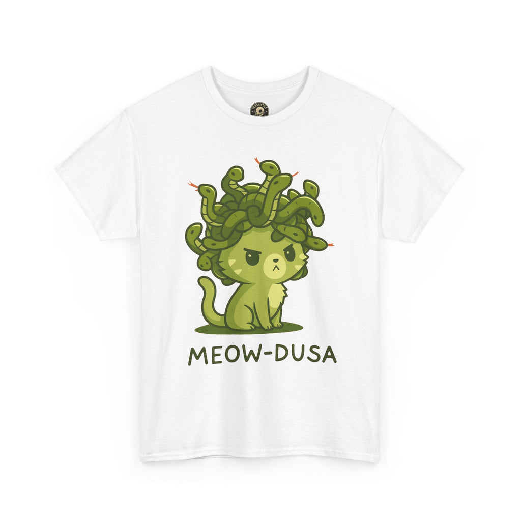 Meow-dusa Funny Cat Medusa T-Shirt – Gildan 5000 Heavy Cotton Tee