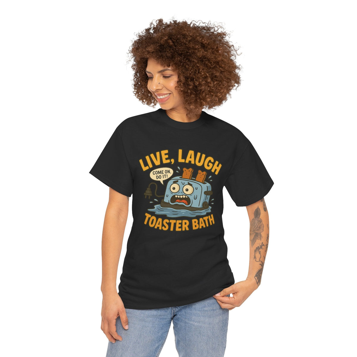 Funny Toaster Bath Tee, Humorous Unisex Shirt, Gift for Friends, Lightweight Cotton Tee, Birthday Party Outfit