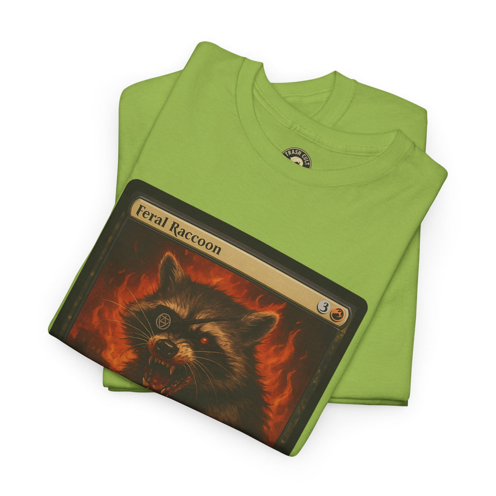 Feral Raccoon Magic Card Shirt – MTG-Inspired Beast Rogue Tee, Trash Cult Creature Card, Gildan 5000 Unisex T-Shirt