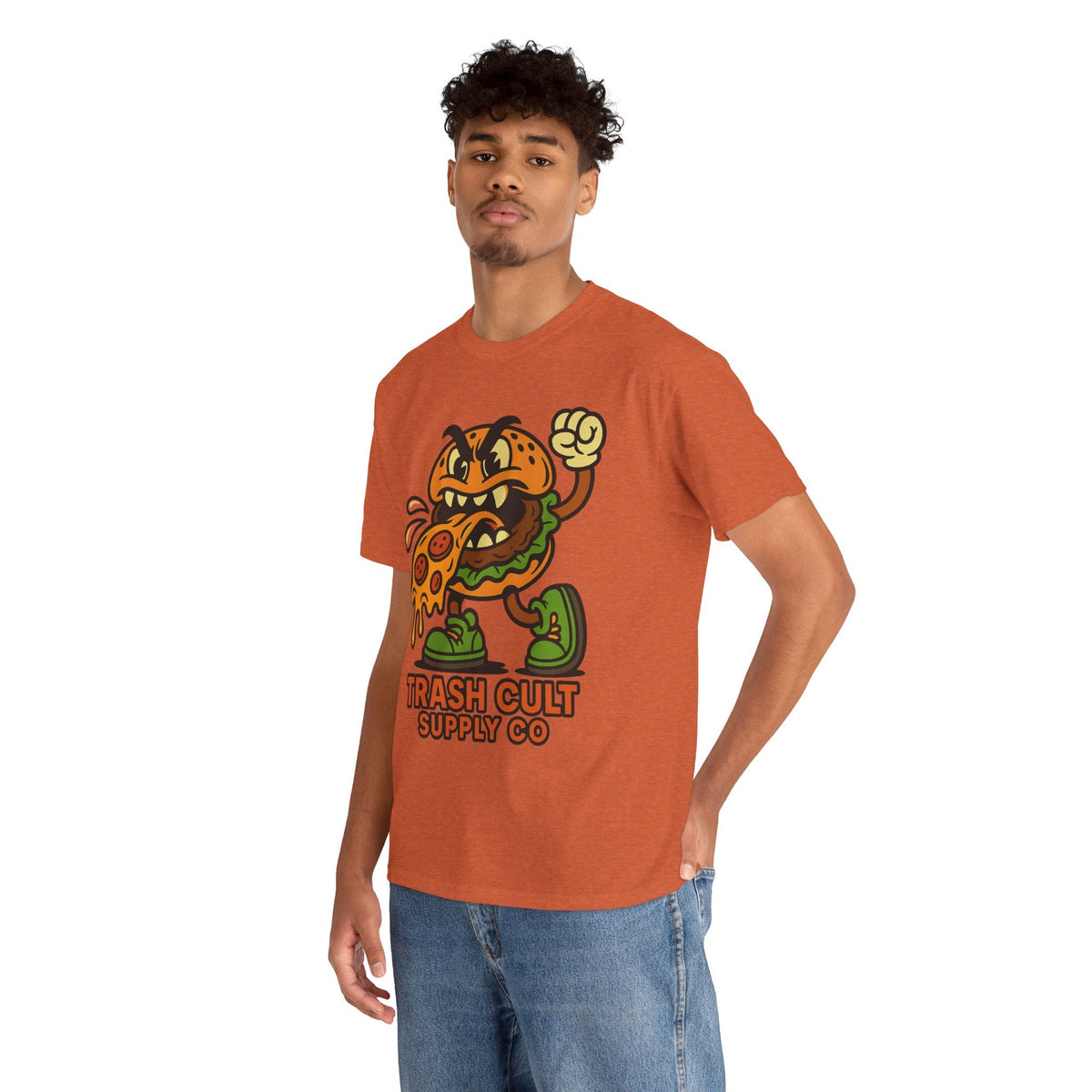 Angry Burger Pizza Spitter Tee – Trash Cult Supply Co | Gildan 5000 Shirt