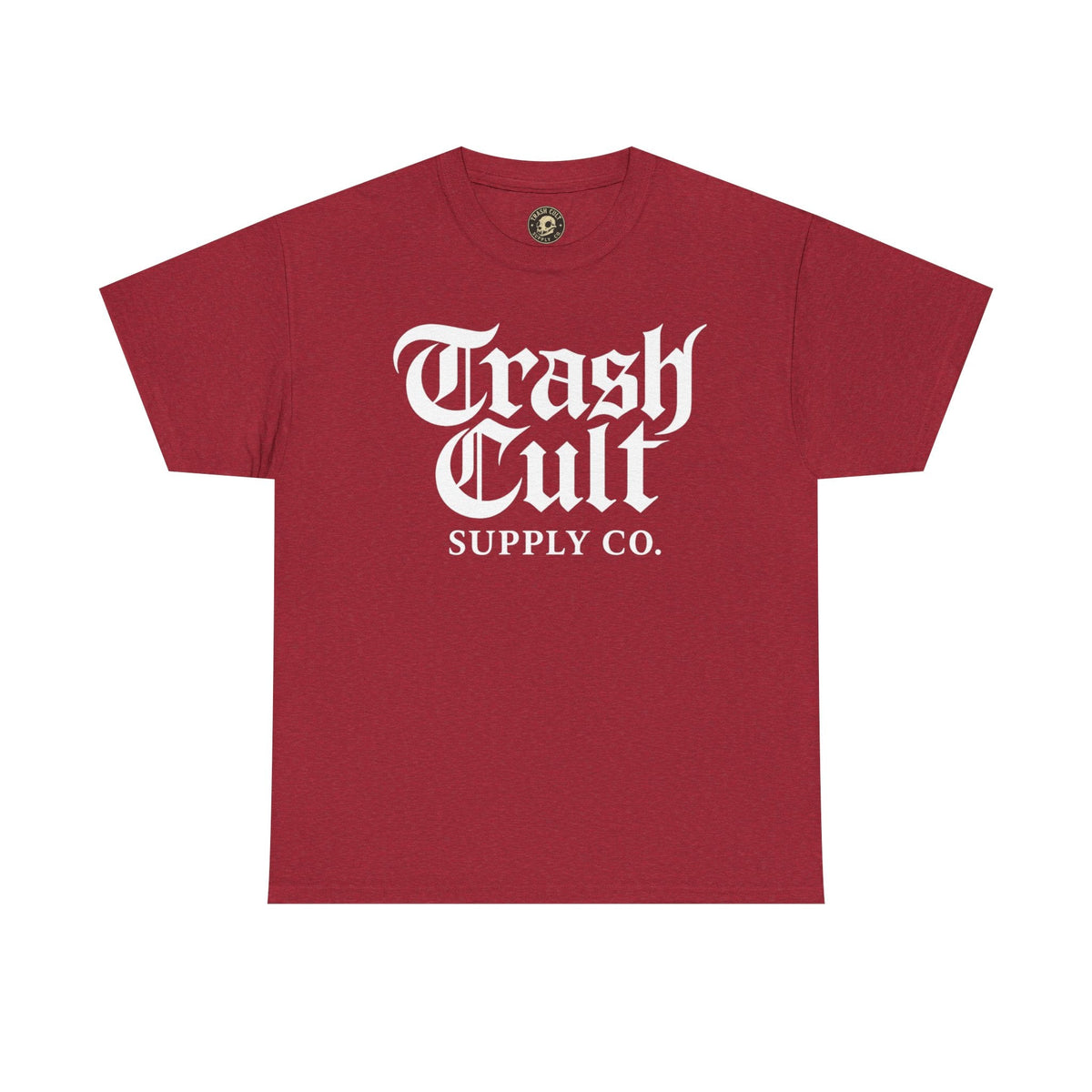 Trash Cult Gothic Logo Shirt – White Cyber Gothic Print on Gildan 5000