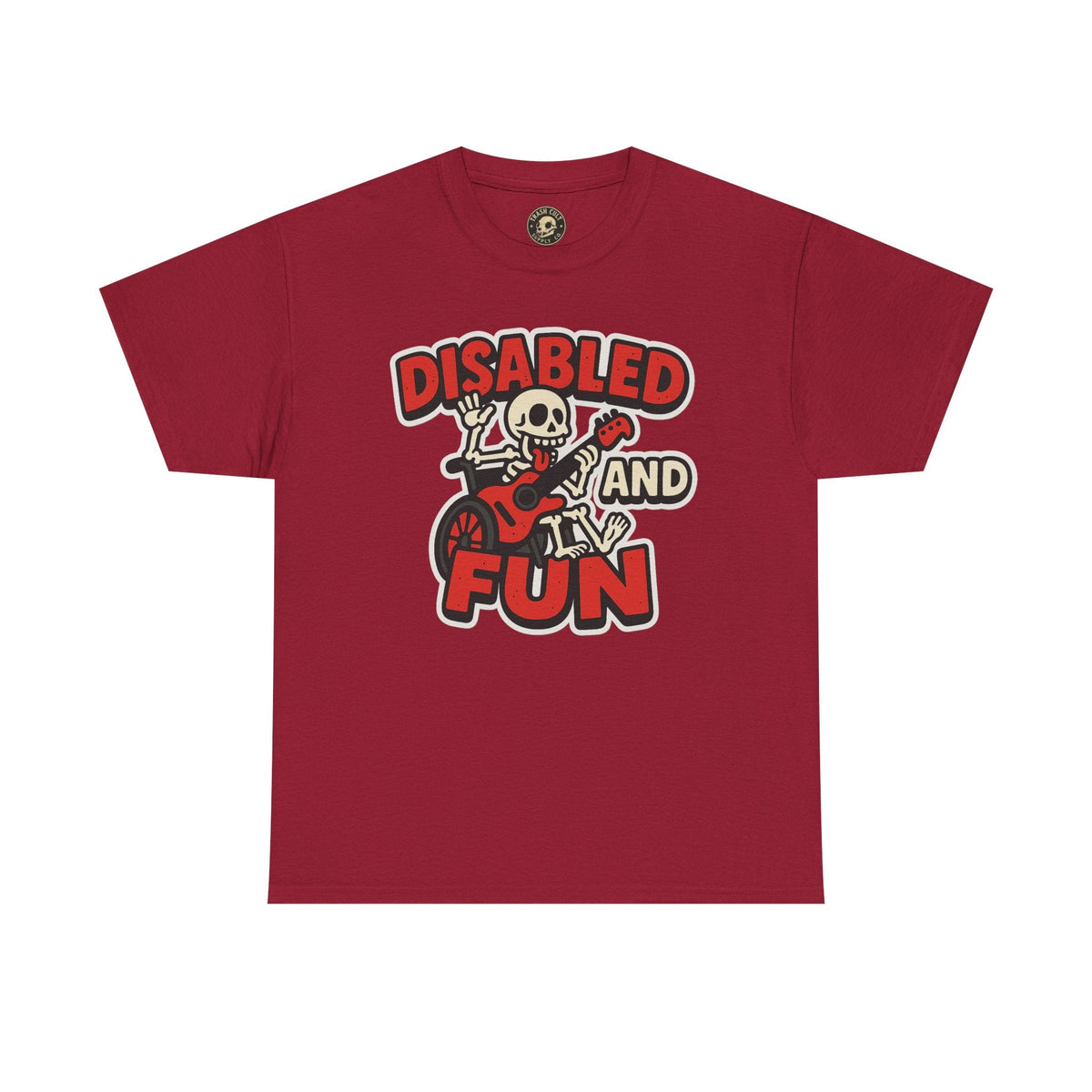 Disabled and Fun Unisex Heavy Cotton Tee, Casual Shirt, Gift for Friends, Music Lovers Gift, Fun T-Shirt, Halloween Wear, Everyday Comfort