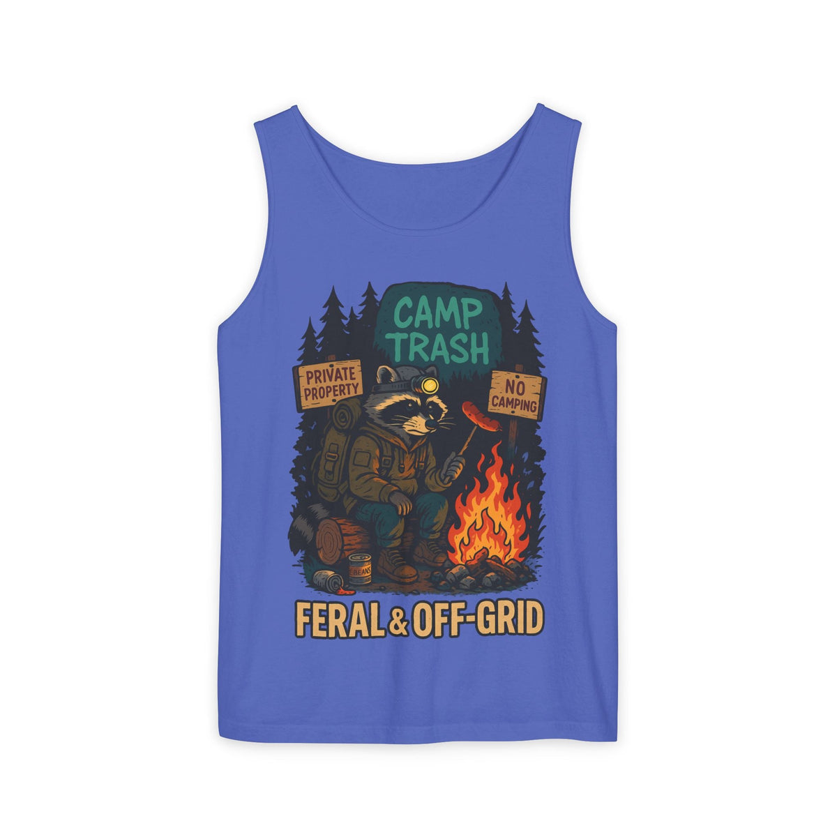 Camp Trash Raccoon Tank Top – Feral & Off-Grid Summer Shirt by Trash Cult