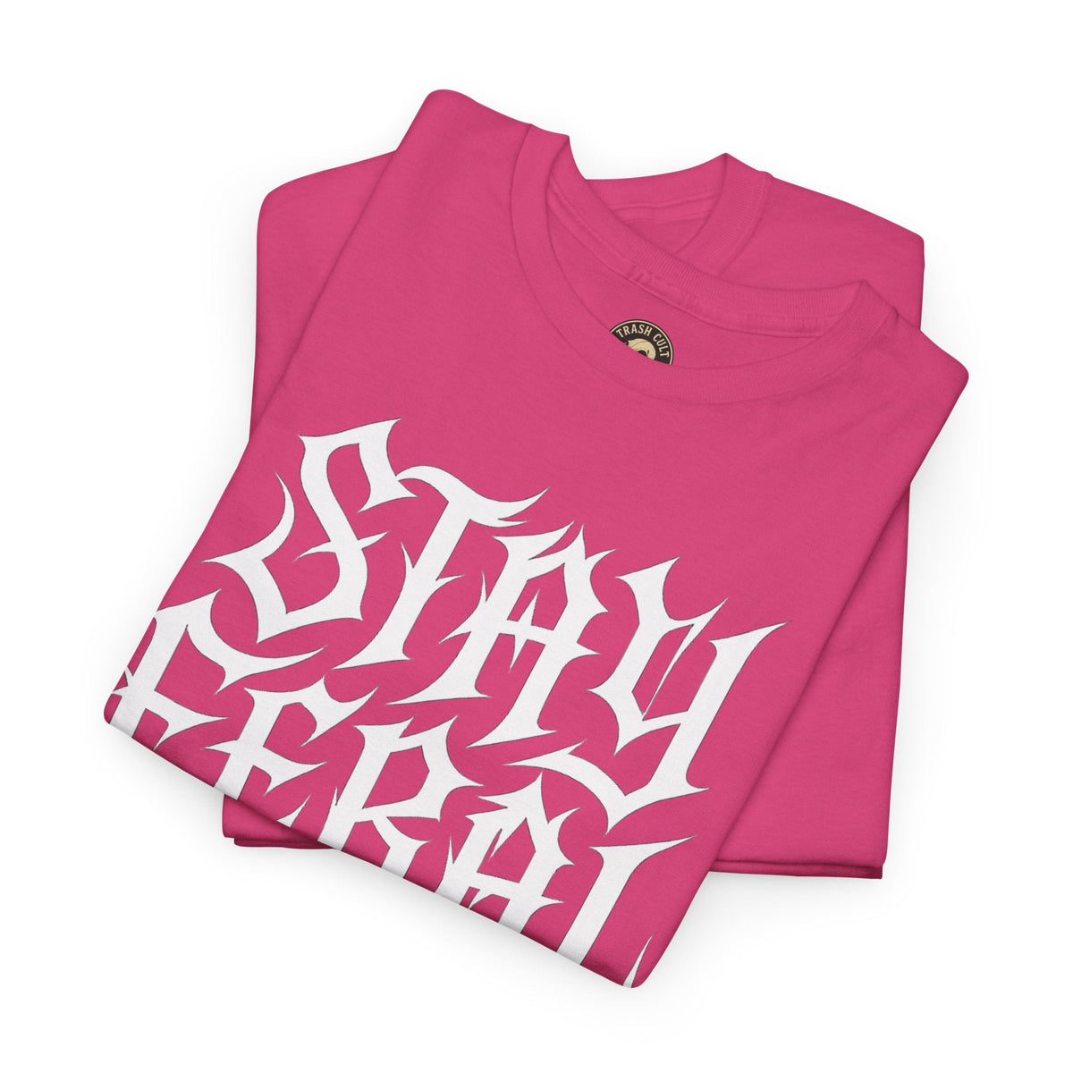 Unisex Heavy Cotton Tee - Stay Feral Graphic Tee, Streetwear Shirt, Gift for Wild Spirits, Eco-Friendly Casualwear, Summer Fashion