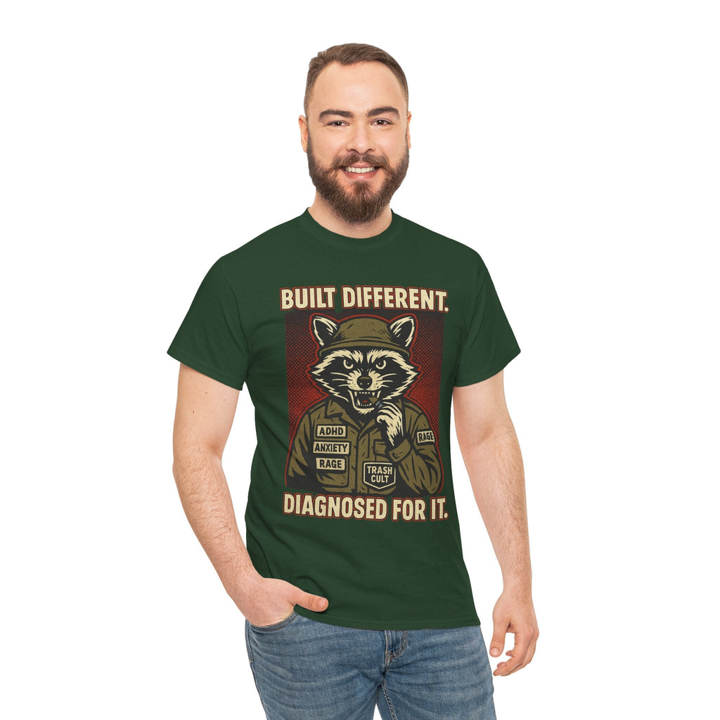 Built Different Diagnosed For It Military Raccoon Shirt – Gildan 5000