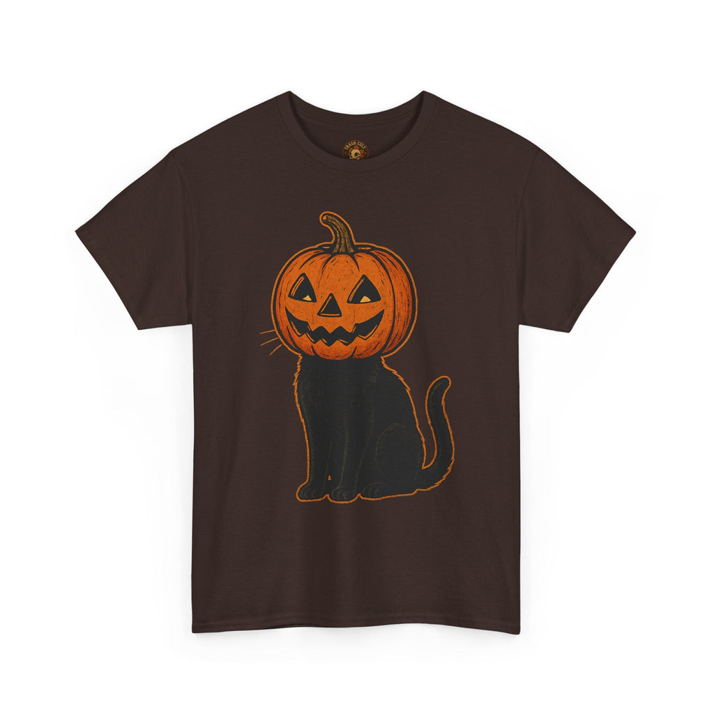 Black Cat Pumpkin Head Halloween T-Shirt – Jack O’Lantern Cat Design