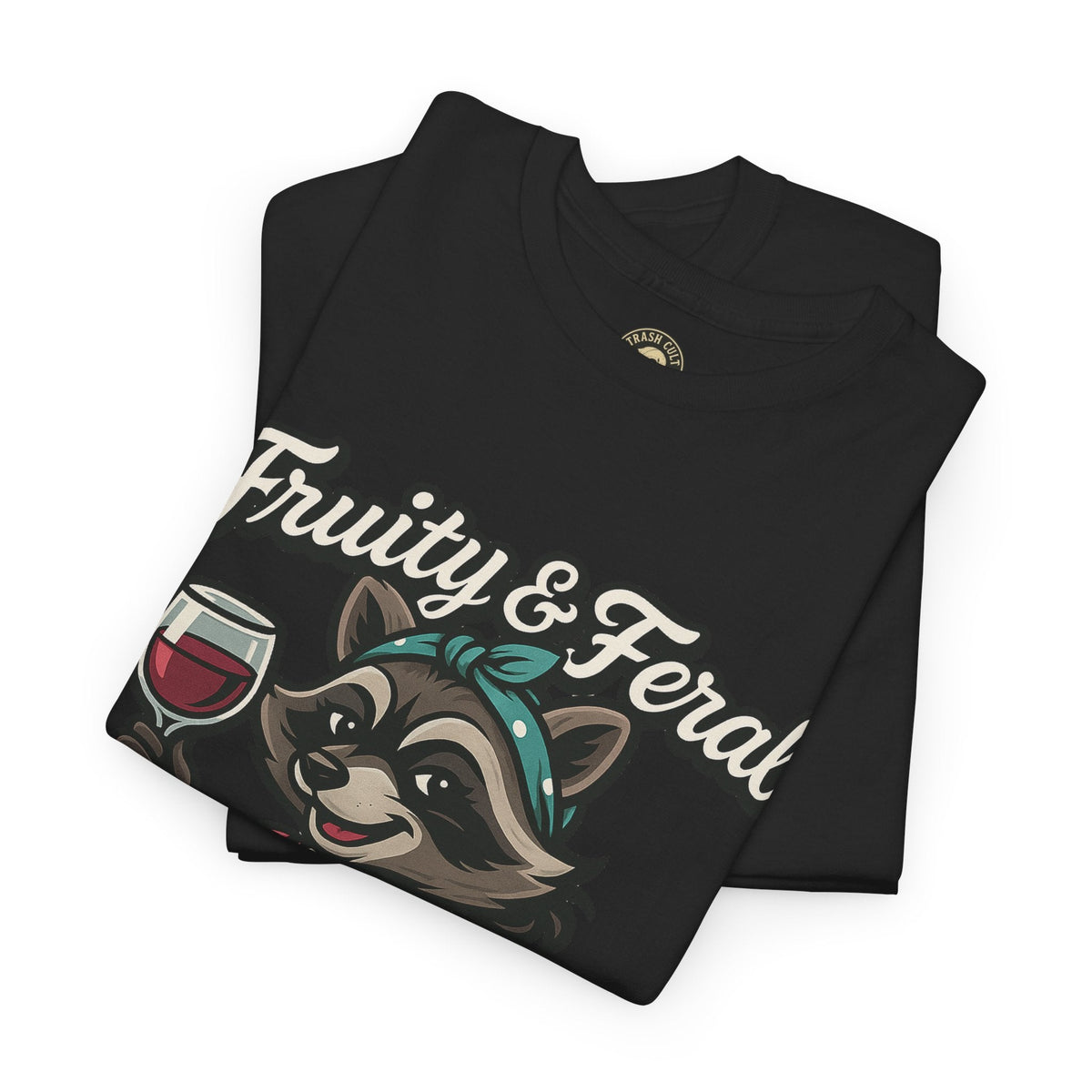 Fruity & Feral Raccoon Housewife Tee – Trash Cult Supply Co. on Gildan 5000