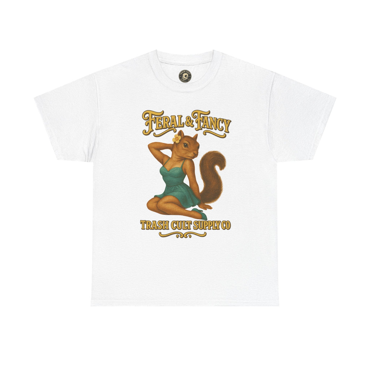 Feral & Fancy Pin-Up Squirrel Shirt – Vintage 1950s Style | Trash Cult Supply Co | Gildan 5000