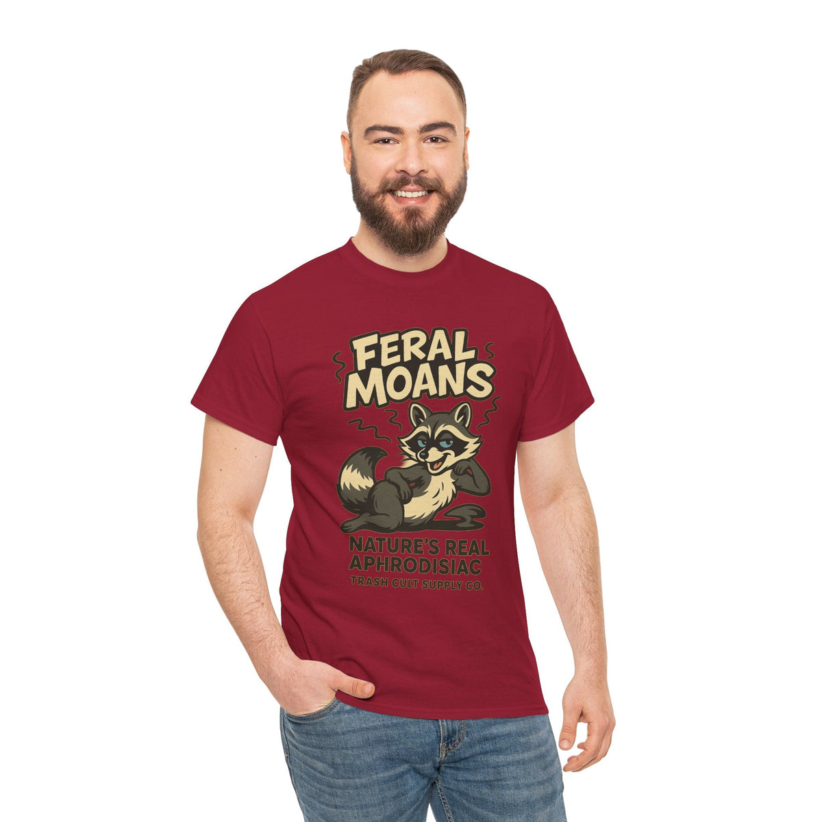 Feral Moans Unisex Heavy Cotton Tee, Funny Graphic Tee, Animal Lover Shirt, Casual Wear, Gift for Nature Enthusiasts