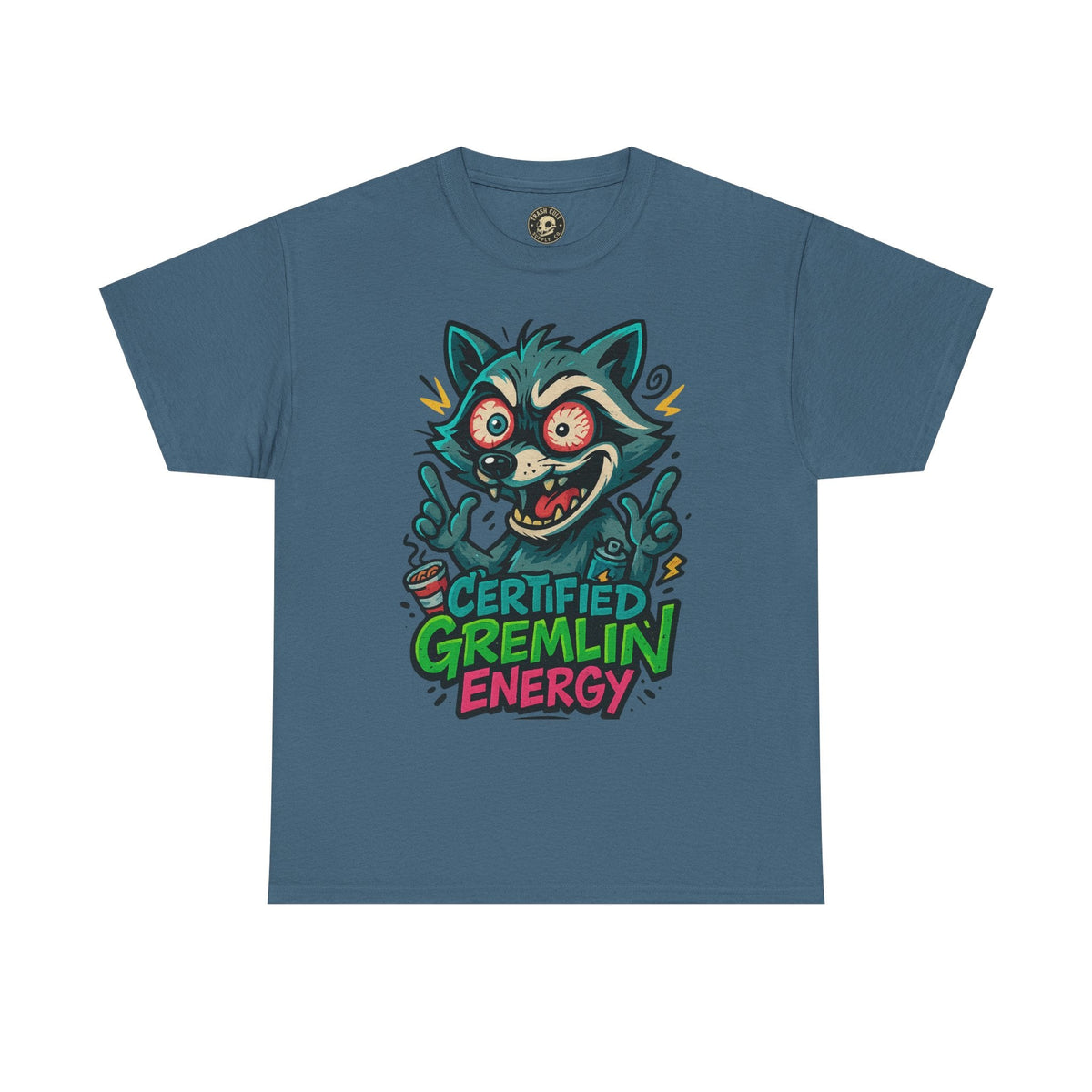Certified Gremlin Energy Tee – ADHD Raccoon Shirt, Funny Unisex T-Shirt, Graffiti Style Gift for Goblins & Night Owls