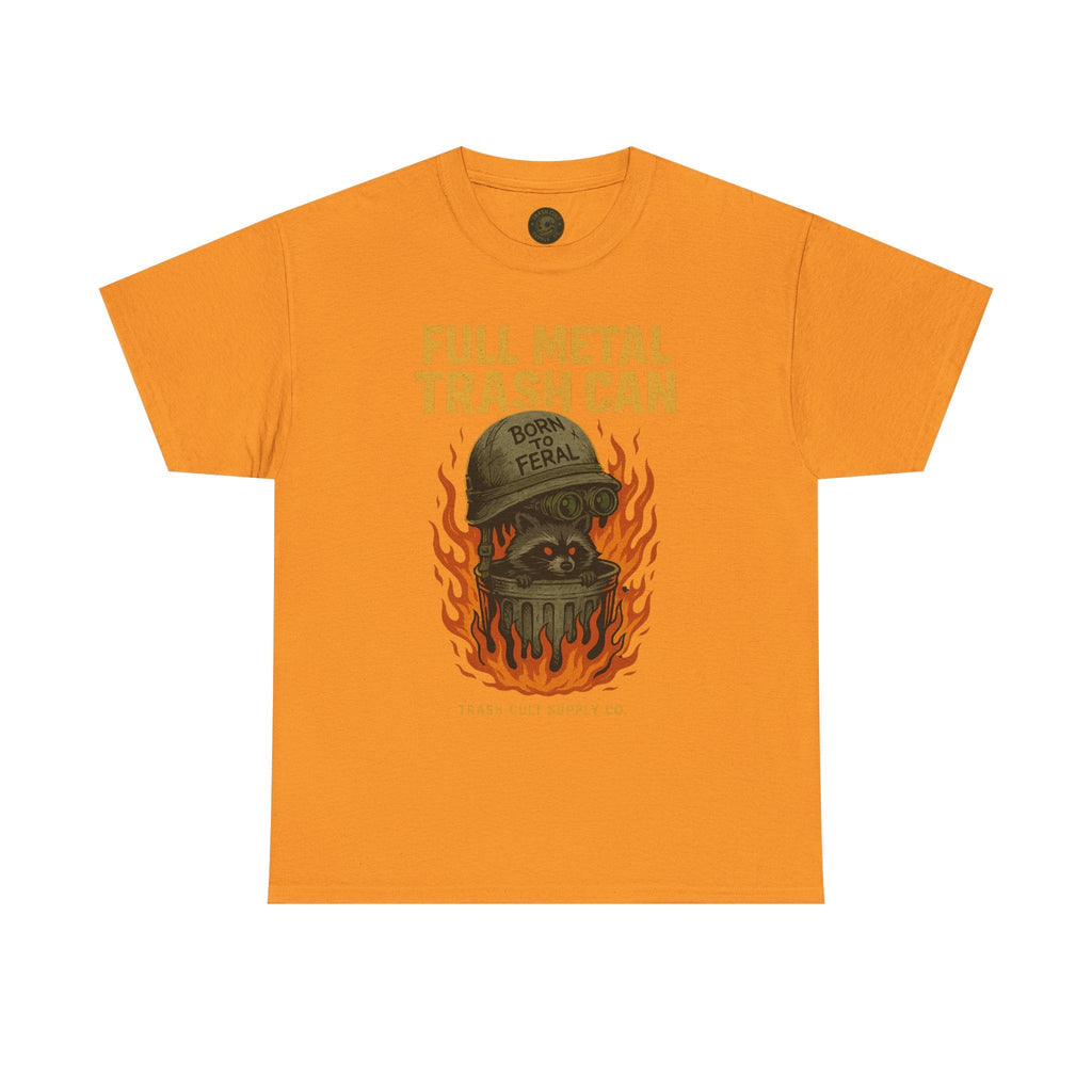 Full Metal Trash Can T-Shirt – Born to Feral Raccoon Graphic | Trash Cult Supply Co. | Gildan 5000 Tee