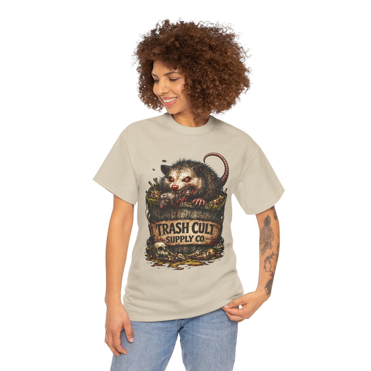 Opossum Trash Cult Tee — Vintage Grunge Wildlife Graphic T-Shirt