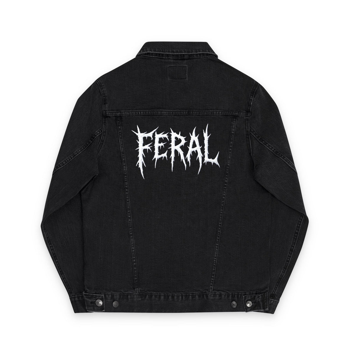 FERAL Embroidered Denim Jacket – Trash Cult Supply Co. (Black or Classic Denim)