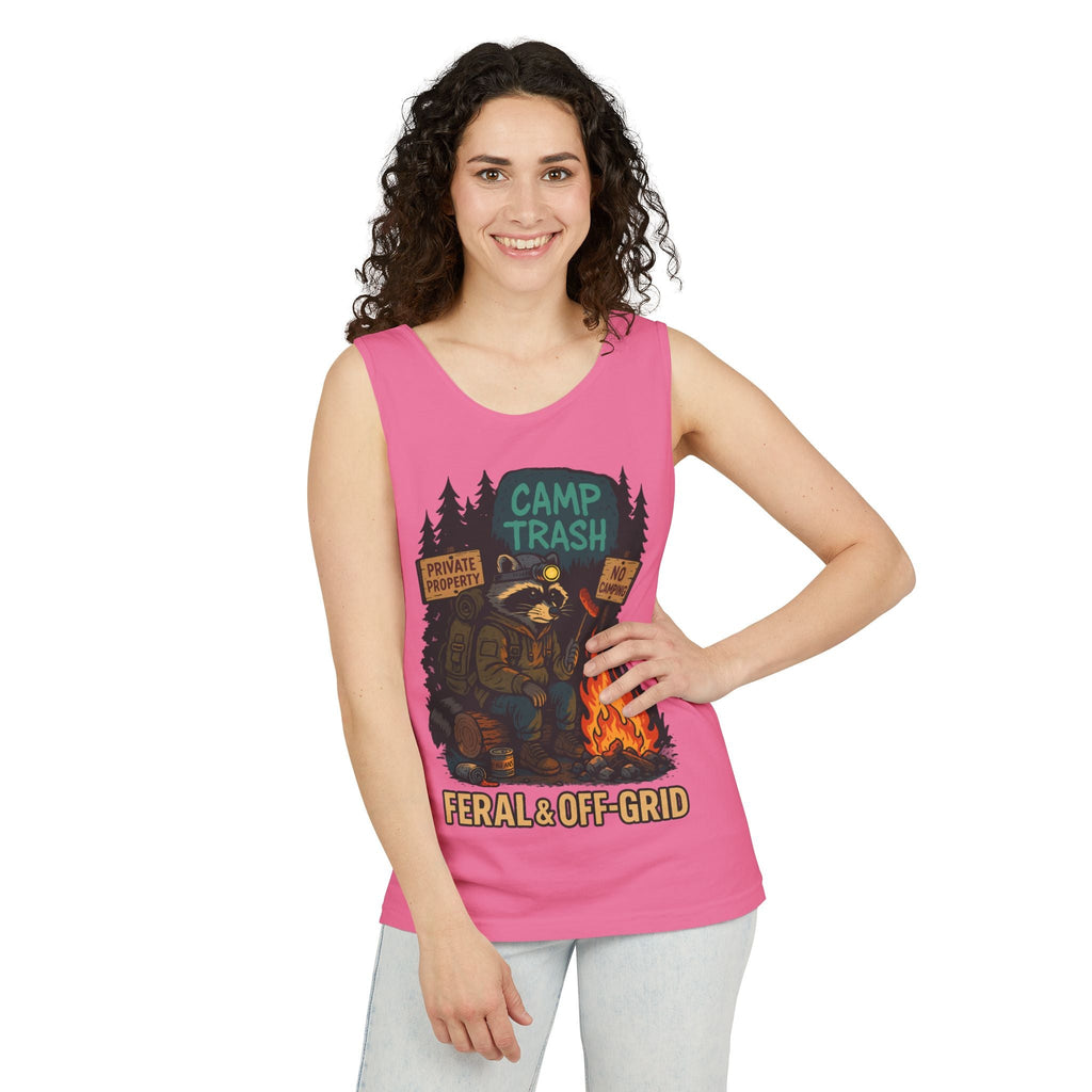 Camp Trash Raccoon Tank Top – Feral & Off-Grid Summer Shirt by Trash Cult