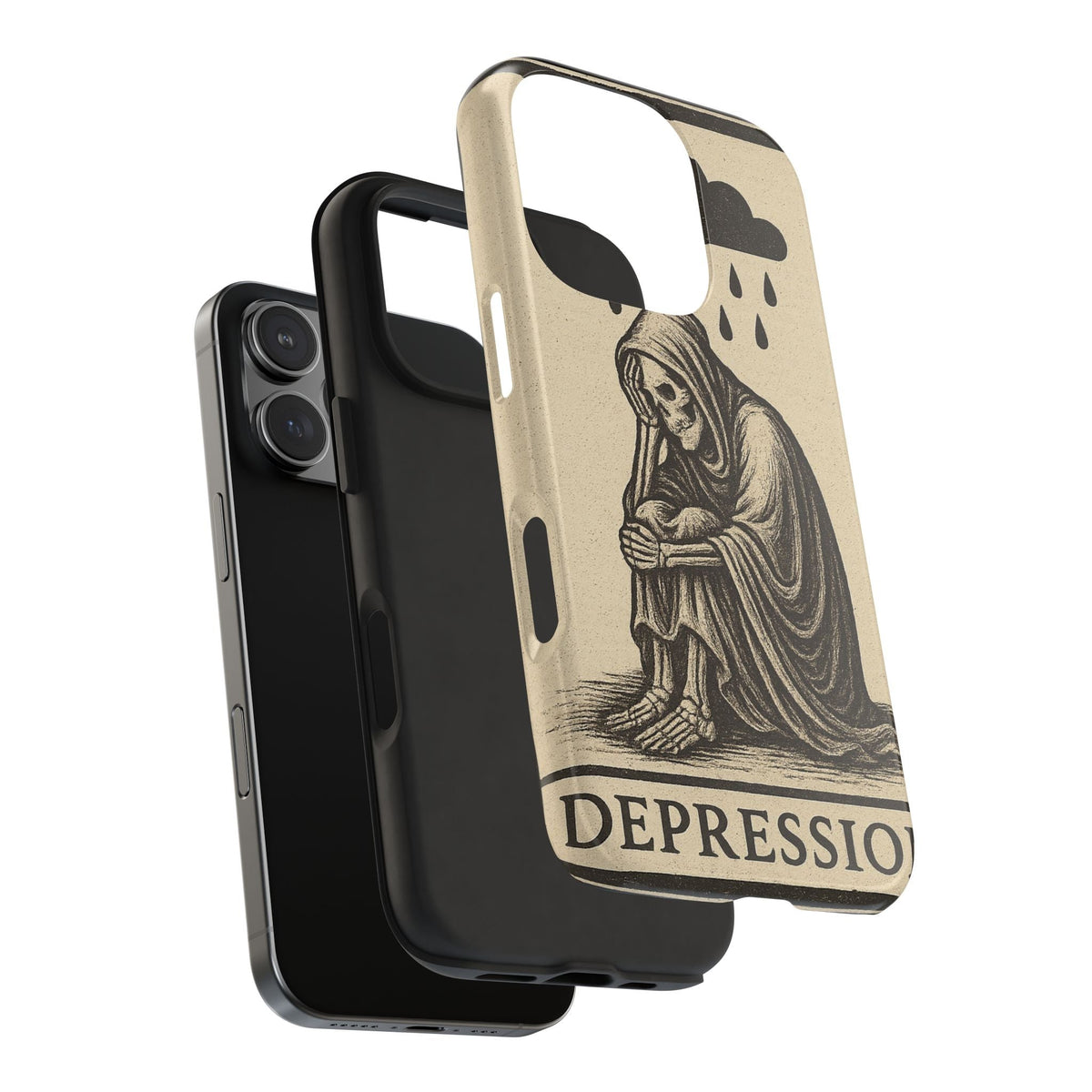 Dark Humor Phone Case, Goth iPhone Cover, Macabre Gift, Depression Art Case, Unique Phone Protector