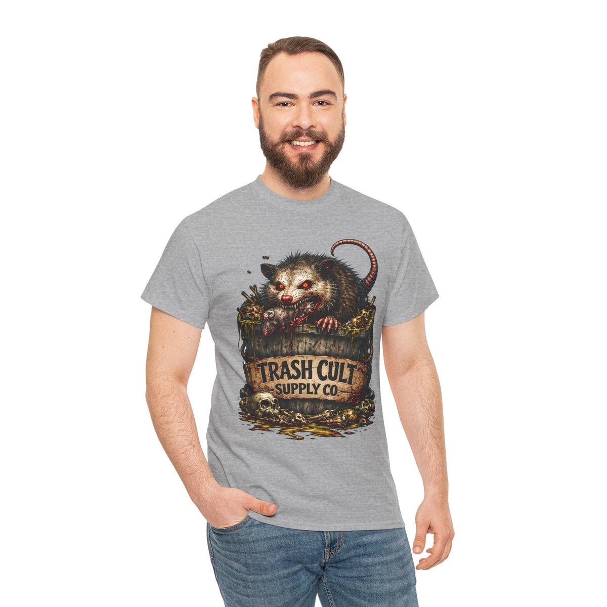 Opossum Trash Cult Tee — Vintage Grunge Wildlife Graphic T-Shirt