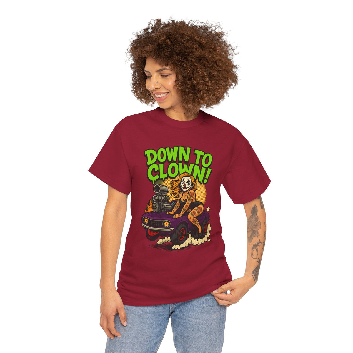 Unisex Graphic Tee | Down to Clown T-Shirt, Fun Statement Shirt, Casual Wear, Gift for Friends, Festivals, Halloween