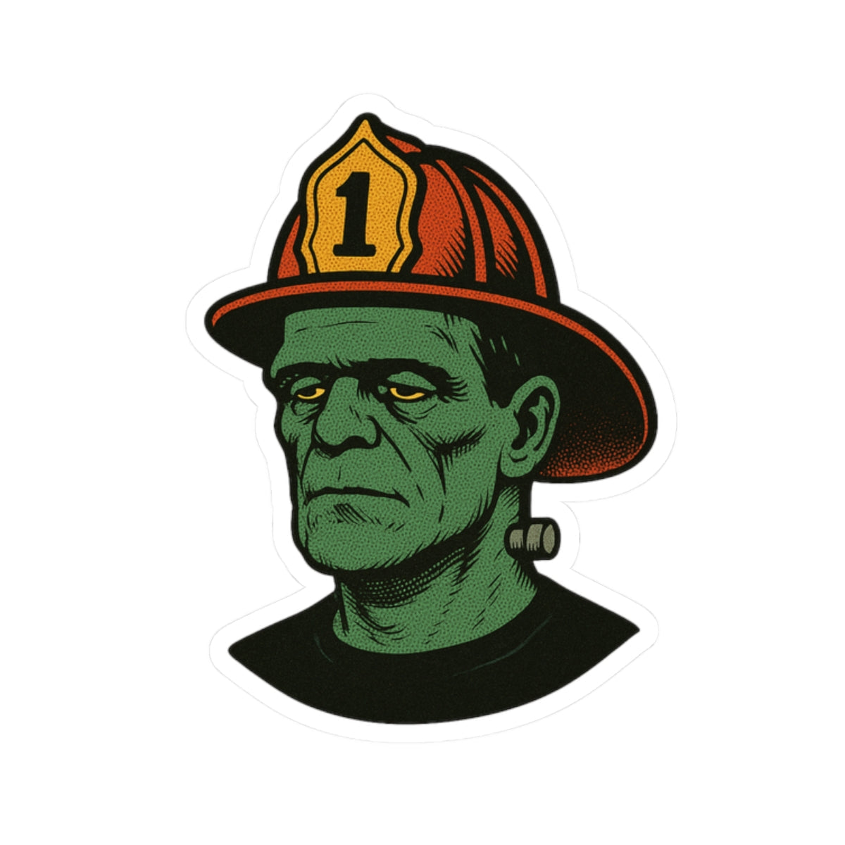 Frankenstein Firefighter Stickers, Funny Vinyl Decals for Halloween, Gifts for Firefighters, Laptop & Car Stickers, Spooky Decor