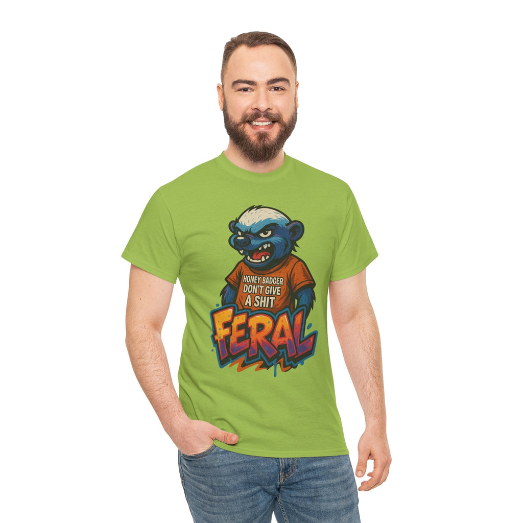 Feral Graphic Tee, Unisex Heavy Cotton T-Shirt for Casual Wear, Gift for Animal Lovers, Unique Streetwear, Funny Graphic Shirt