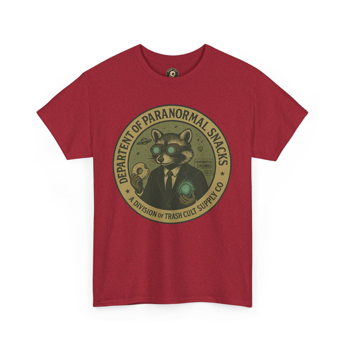 Department of Paranormal Snacks Shirt – Trash Cult Supply Co – Vintage Cryptid Division Tee – Gildan 5000