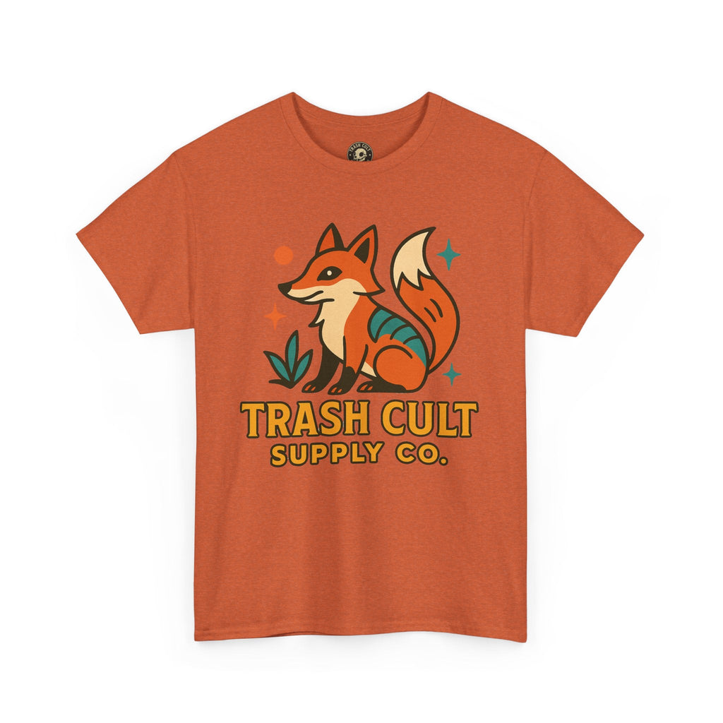 Trash Cult Fox Unisex Heavy Cotton Tee - Eco-Friendly Fashion Statement, Perfect for Nature Lovers, Casual Wear, Gifts, and Festivals
