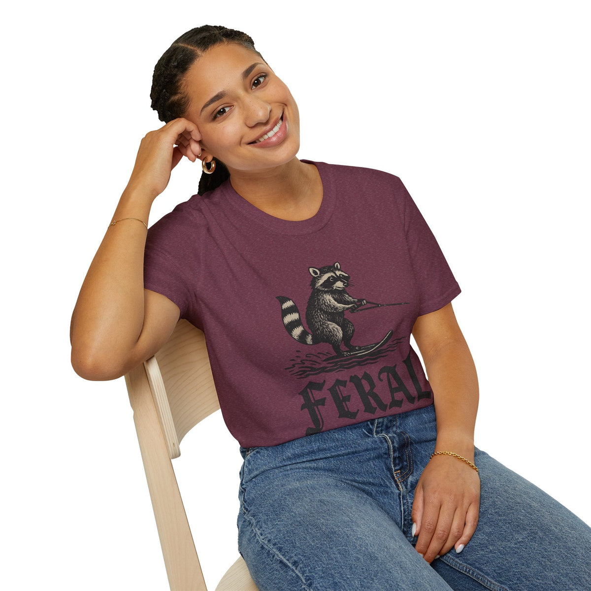 Feral Water Skiing Raccoon Vintage Shirt – Trash Cult Supply Co. | Gildan 2000 Softstyle