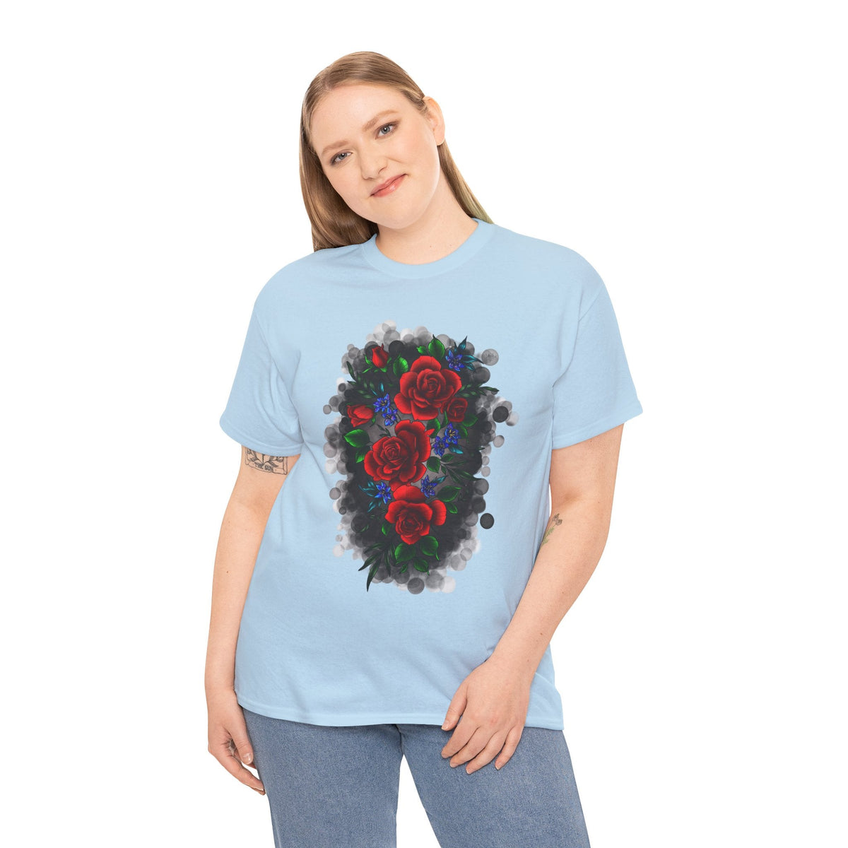 Floral Smoke Tattoo T-Shirt – Lara Davenport x Trash Cult Supply Co. Collab (Gildan 5000)