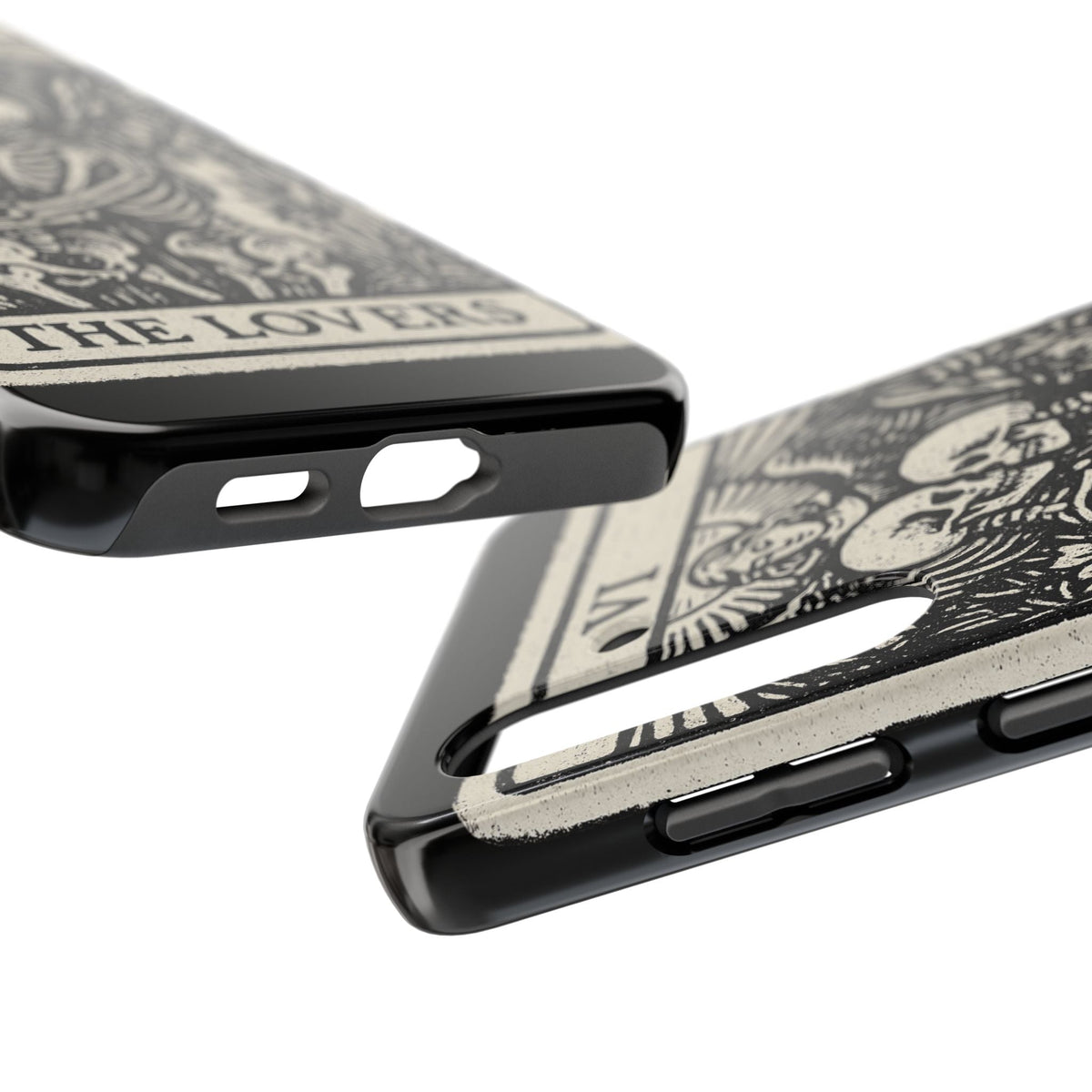 Tough Phone Case with Skeleton Lovers Design, Gothic Phone Cover, Unique Couples Gift, Halloween Accessory, Edgy Tech Design