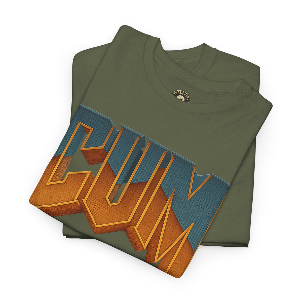 CUM Parody Metal Logo Shirt – Doom-Inspired Retro Gamer Tee on Gildan 5000