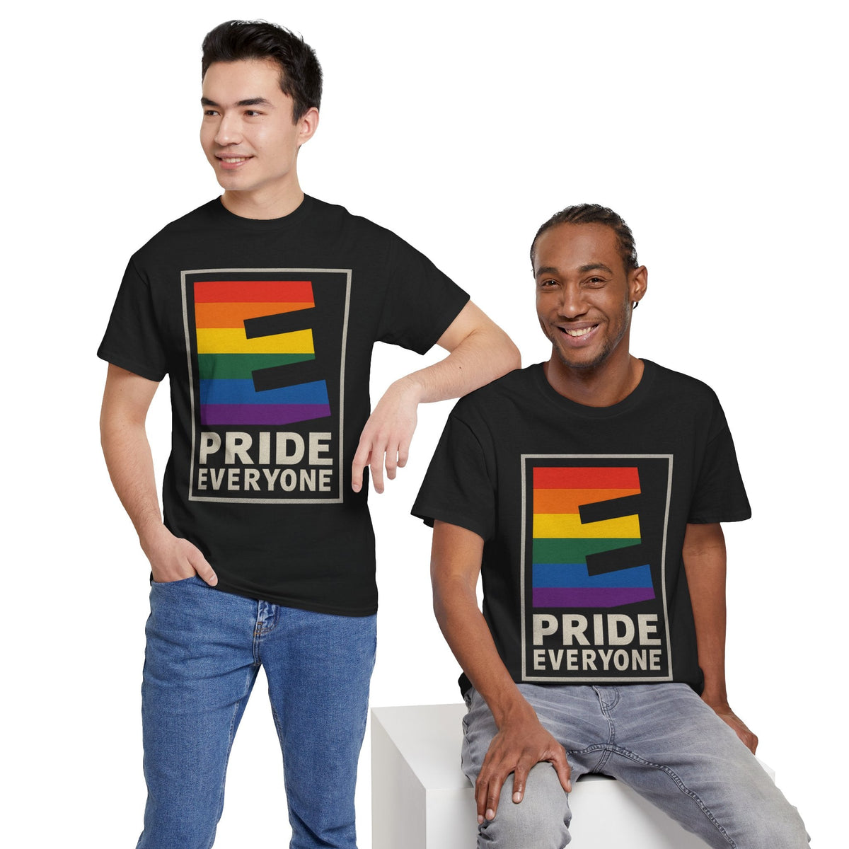 Pride “E for Everyone” T-Shirt – LGBTQ+ Inclusivity Graphic | Gildan 5000