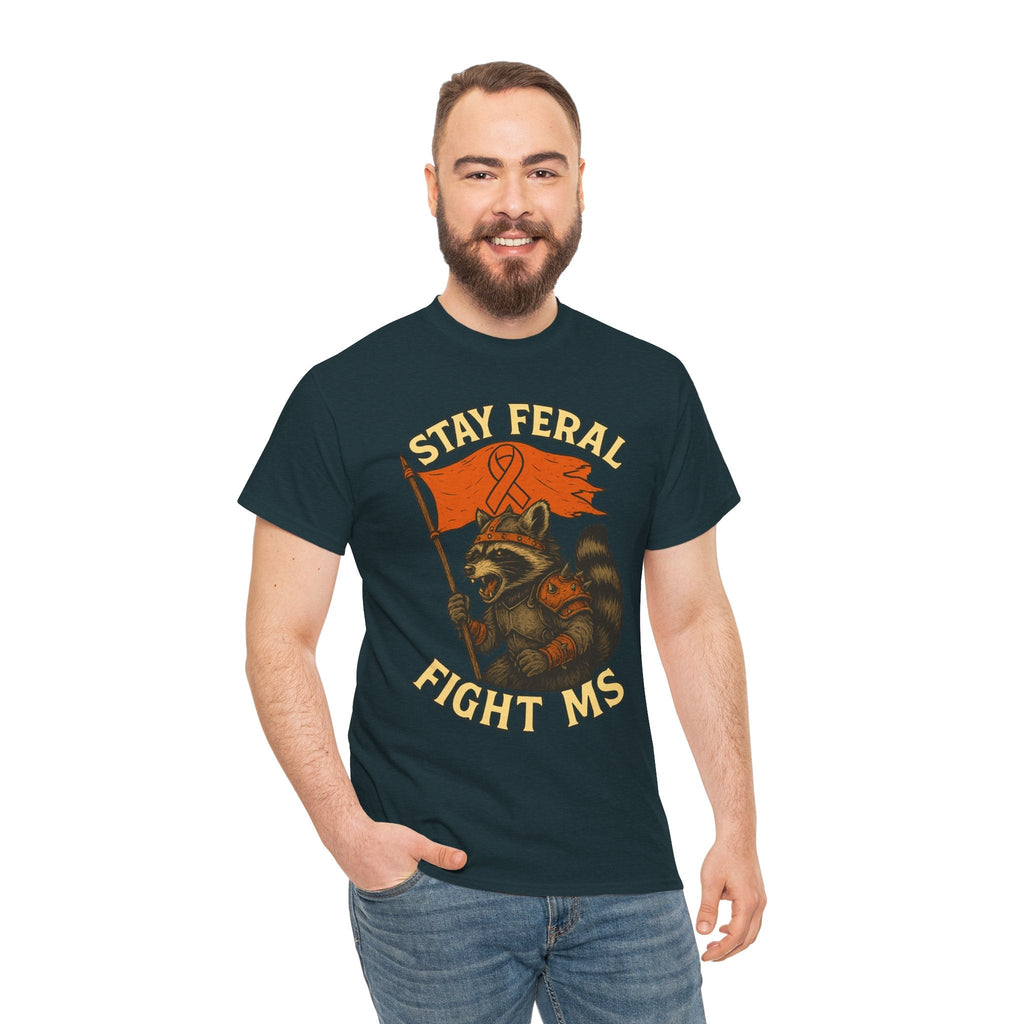 Stay Feral Fight MS Raccoon warrior shirt
