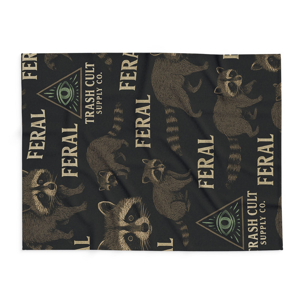 Feral Raccoon Arctic Fleece Blanket, Cozy Wildlife Blanket, Unique Gift for Animal Lovers, Soft Throw for Home Decor, Perfect for Camping