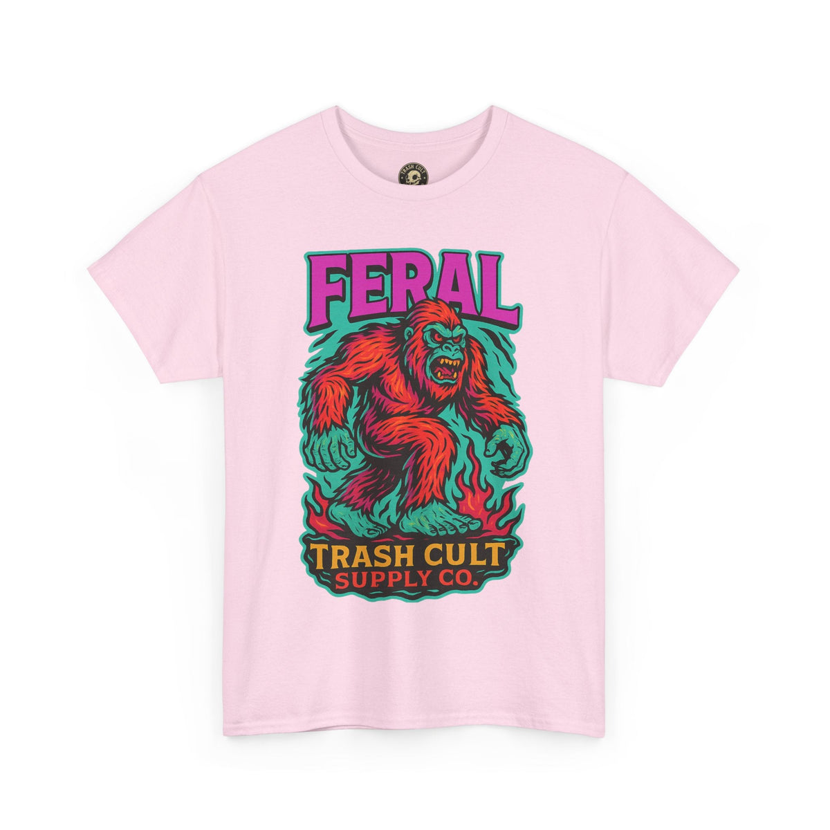 FERAL Bigfoot Shirt – Trashcore Bold Colors | Trash Cult Supply Co | Gildan 5000 Tee