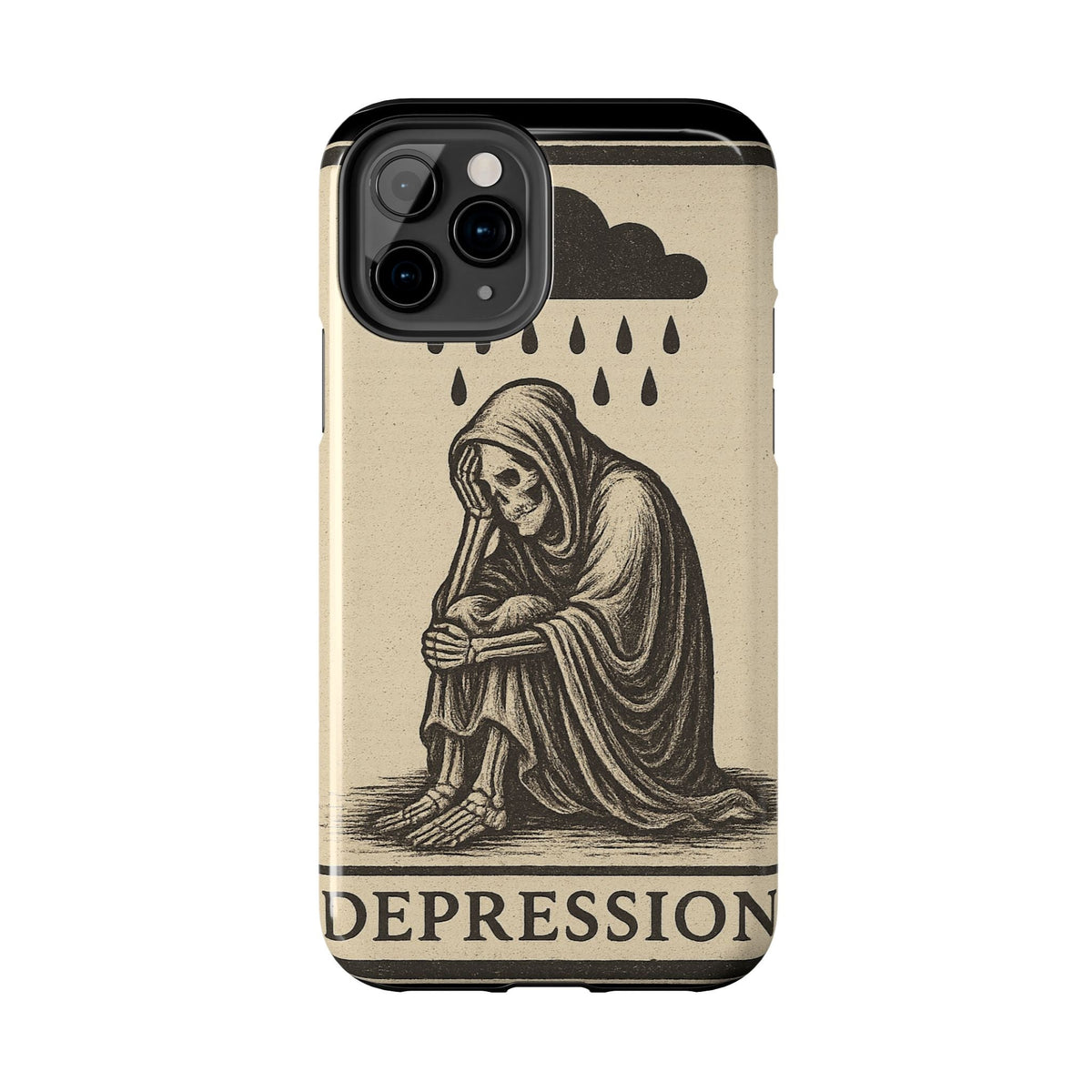 Dark Humor Phone Case, Goth iPhone Cover, Macabre Gift, Depression Art Case, Unique Phone Protector